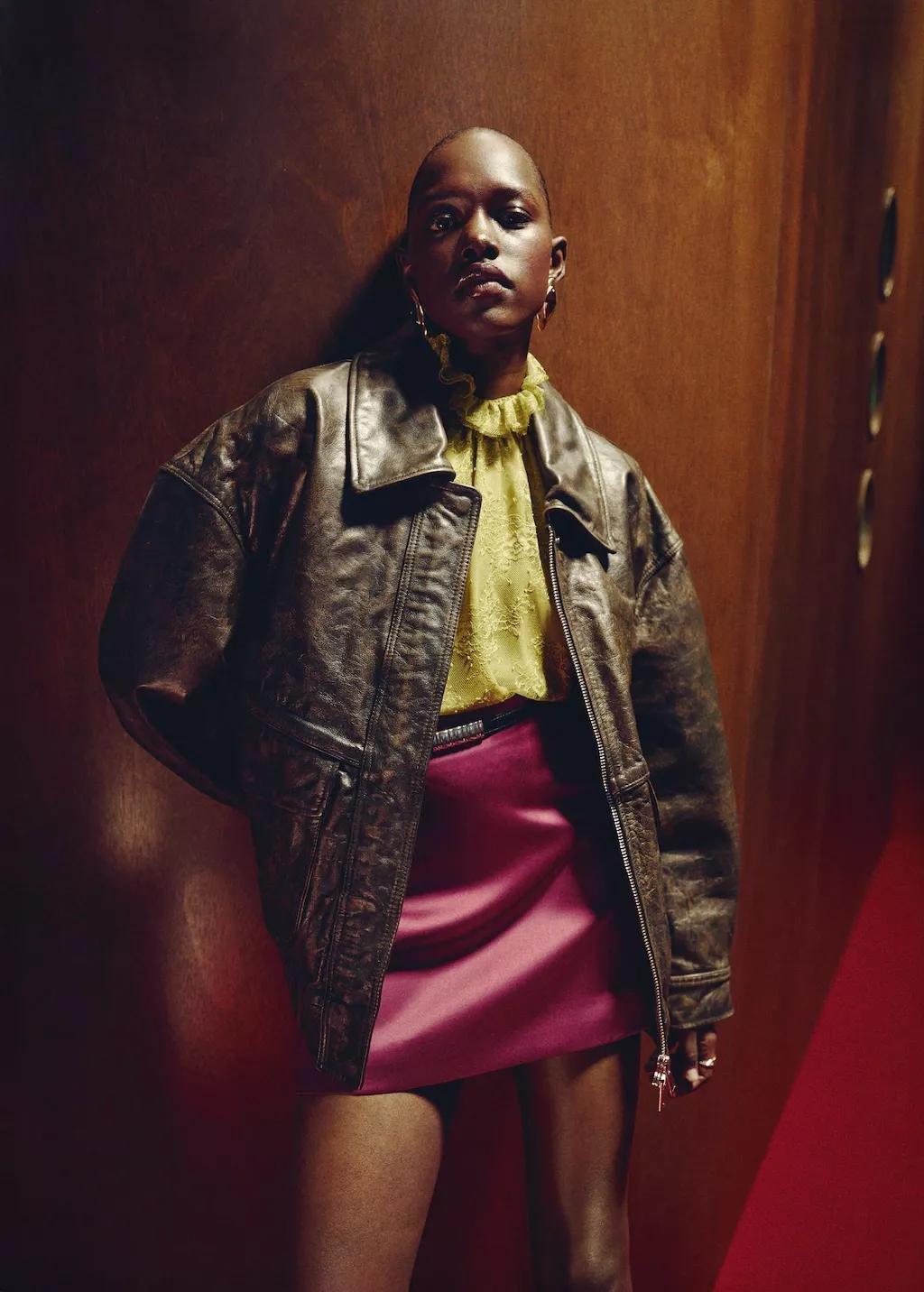 Orange Lt Pastel Satin Short Skirt, Light-Pastel Orange, large image number 4