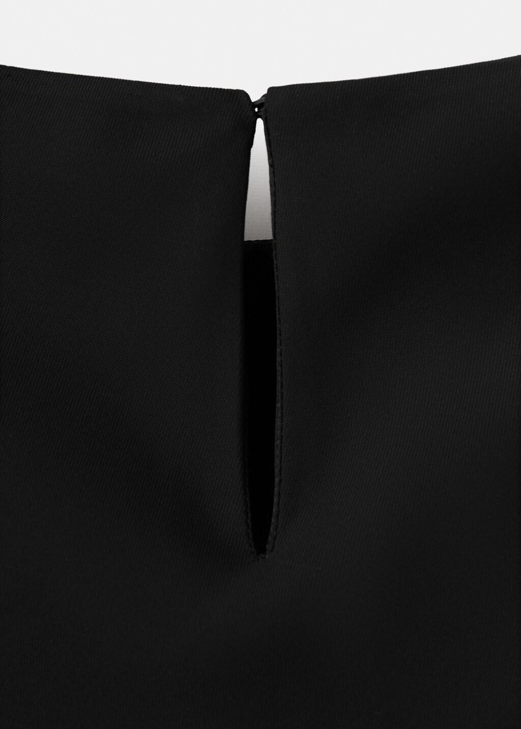 Black Dress With Asymmetrical Sleeves, Black, medium