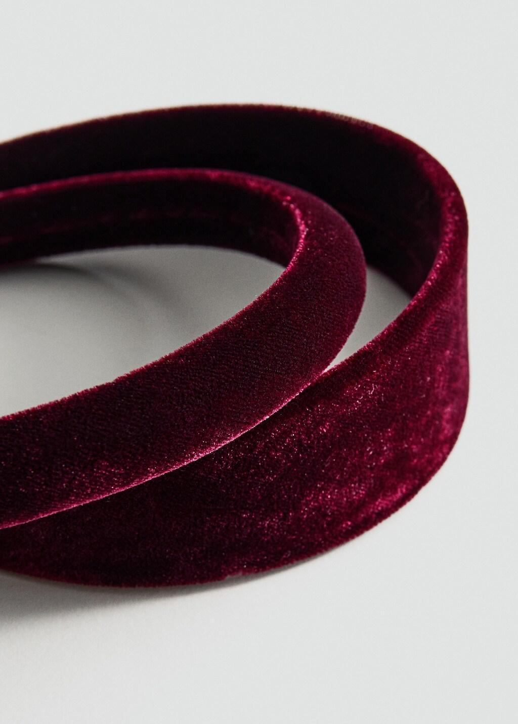 Red Pack Of 2 Velvet Headbands, Dark Red, large image number 0