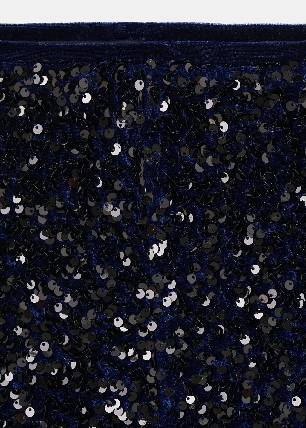 Navy Velvet Shorts With Sequins, 0201_56, large image number 1