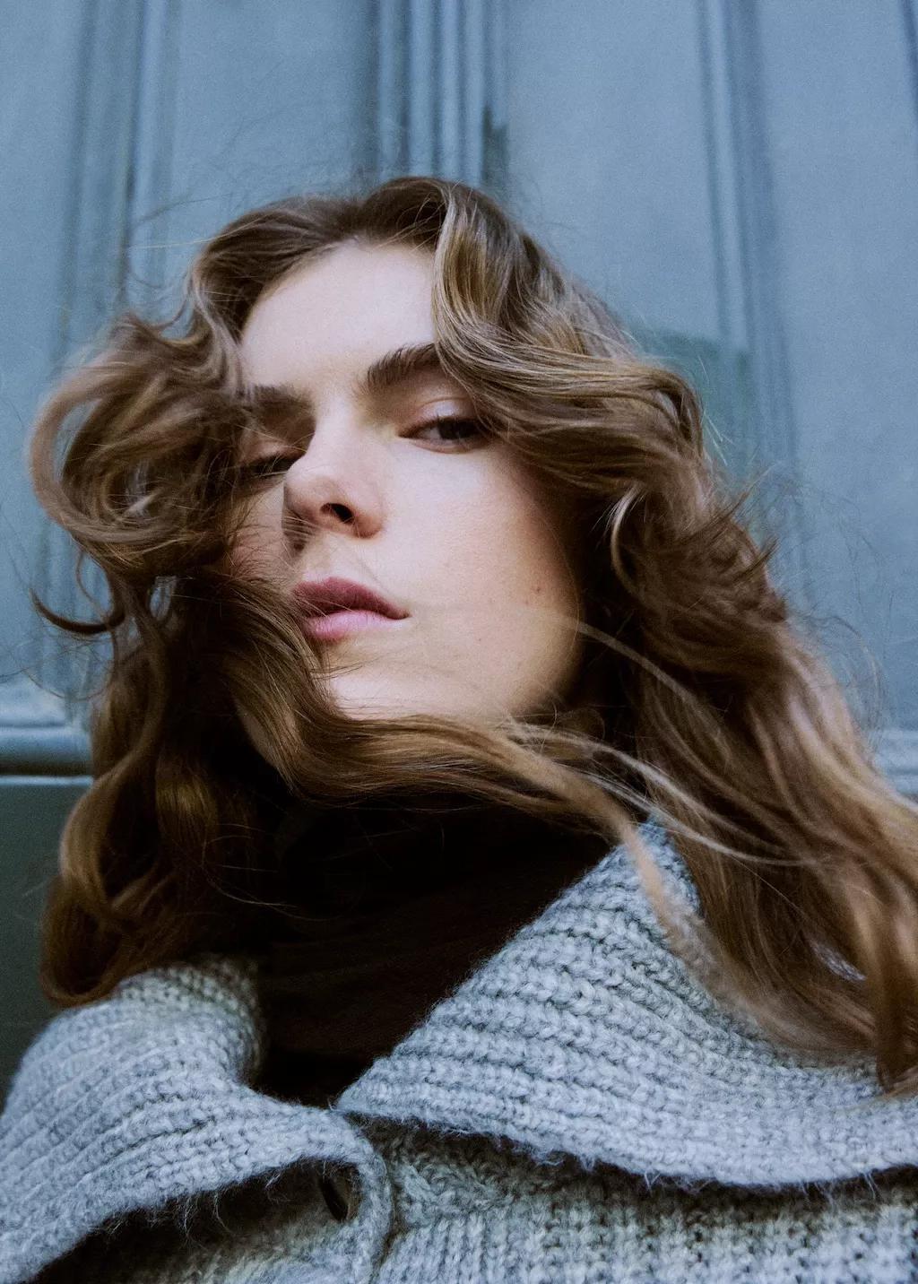 Grey Cardigan With Shawl Collar, Grey, large image number 4