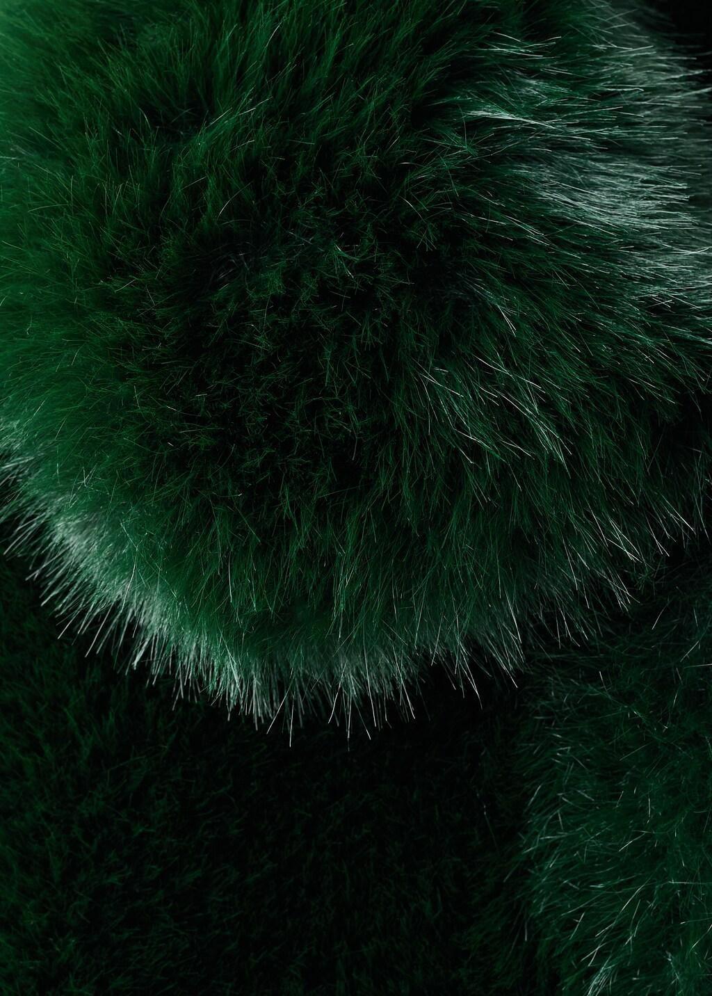 Green Faux-Fur Cropped Jacket, Green, large image number 5