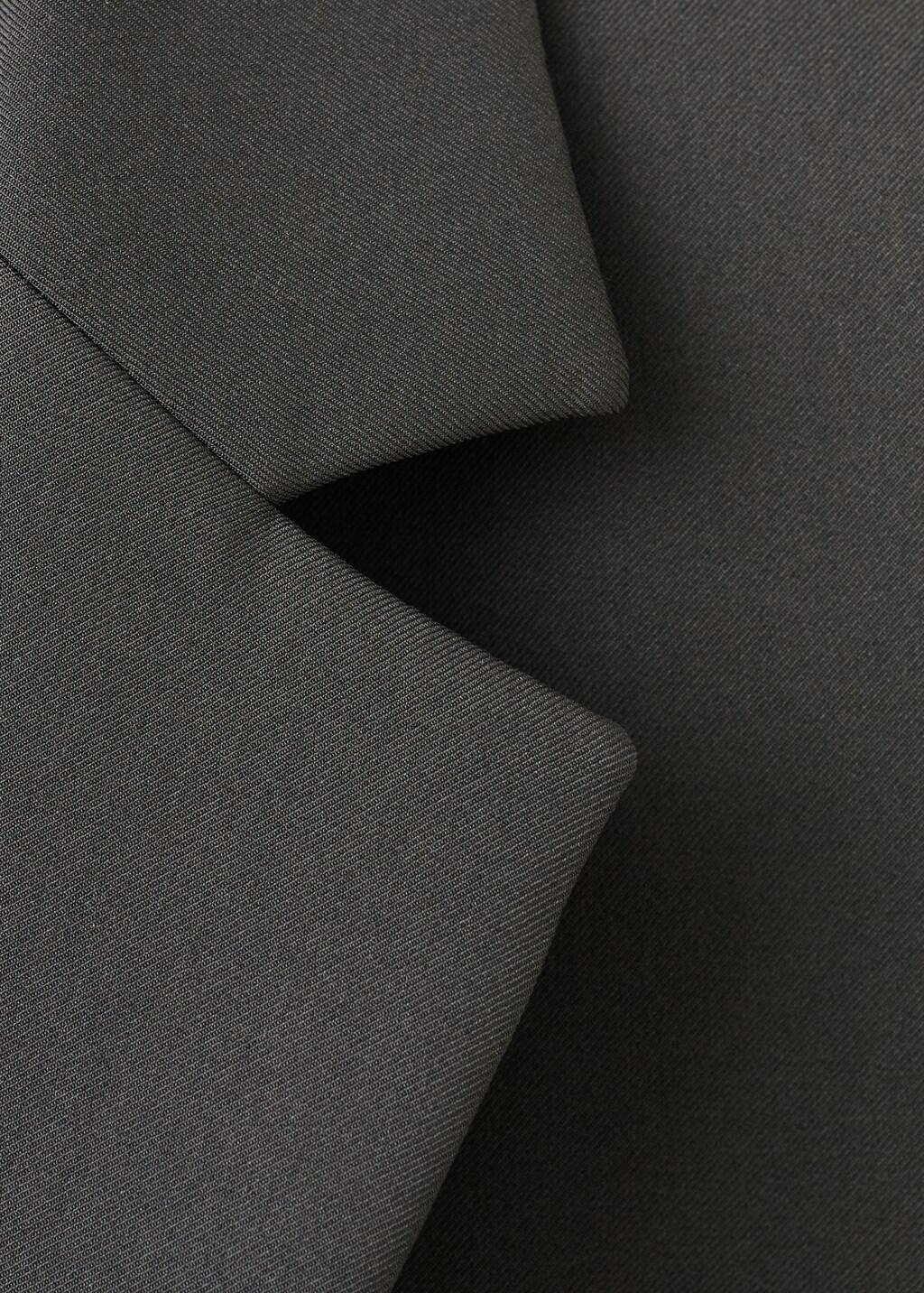 Black Crop Suit Blazer, Black, medium