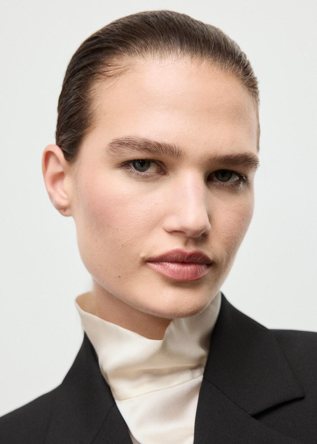 Black Crop Suit Blazer, Black, large image number 4