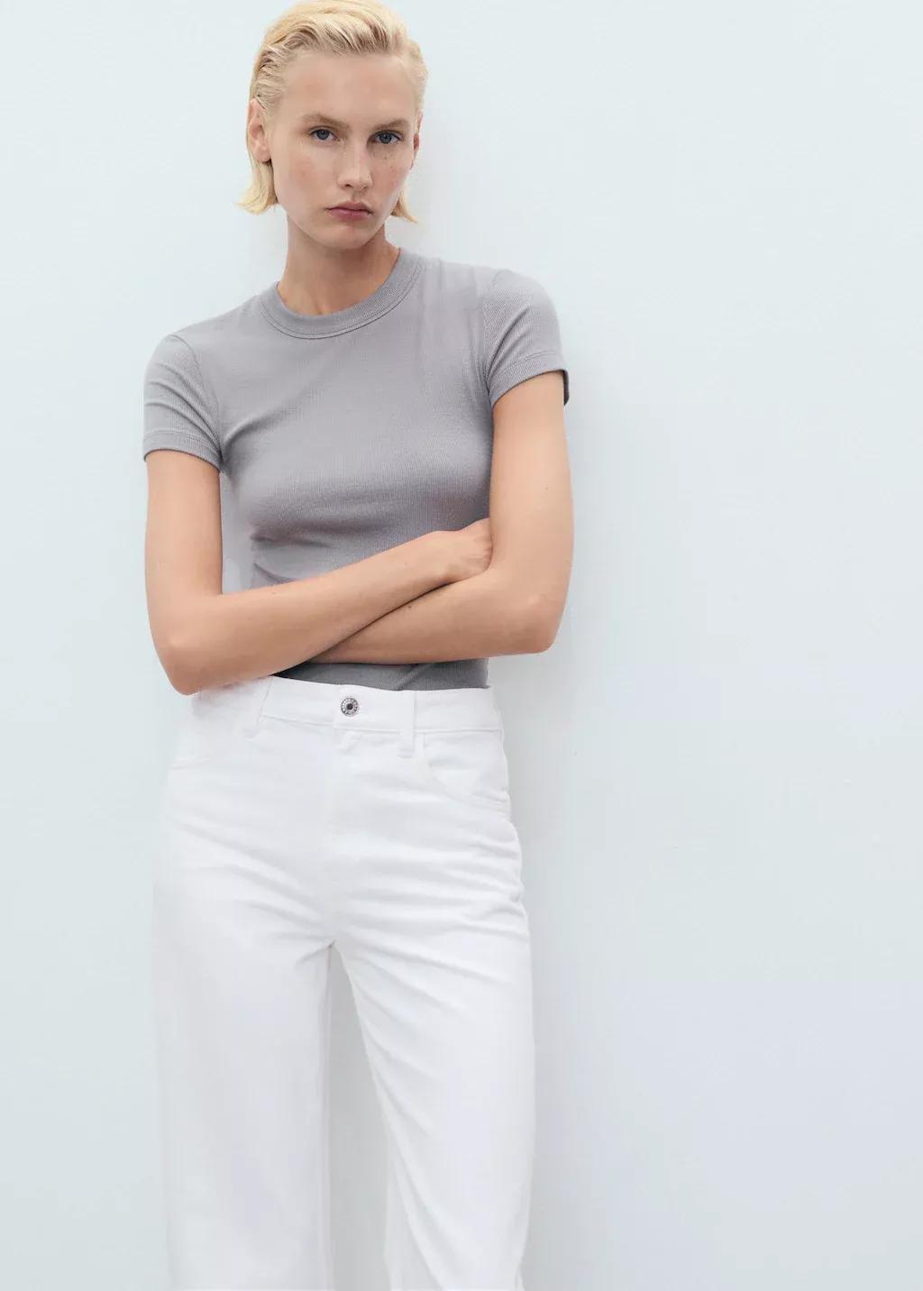 White Danila Wide-Leg High-Rise Jeans, White, large image number 1