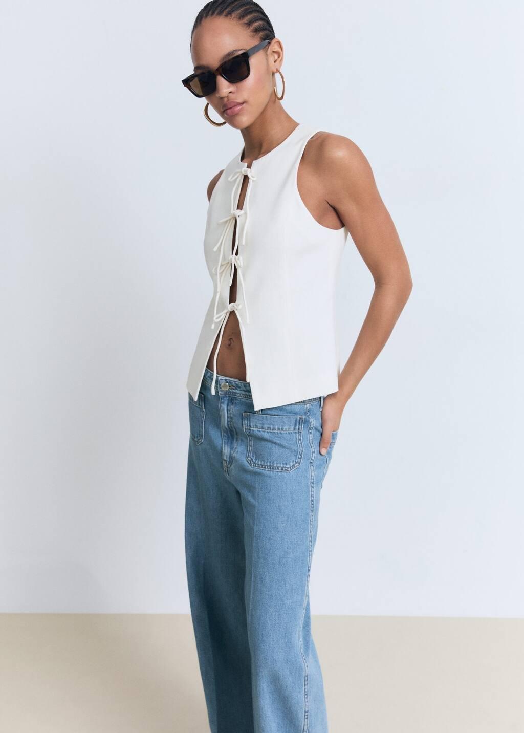 Blue High-Rise Wide leg Jeans With Pockets, , large image number 1