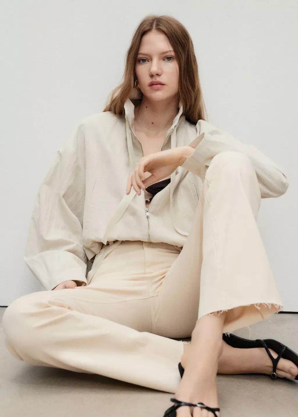 Cream Sienna Flared Cropped Jeans, , large image number 2