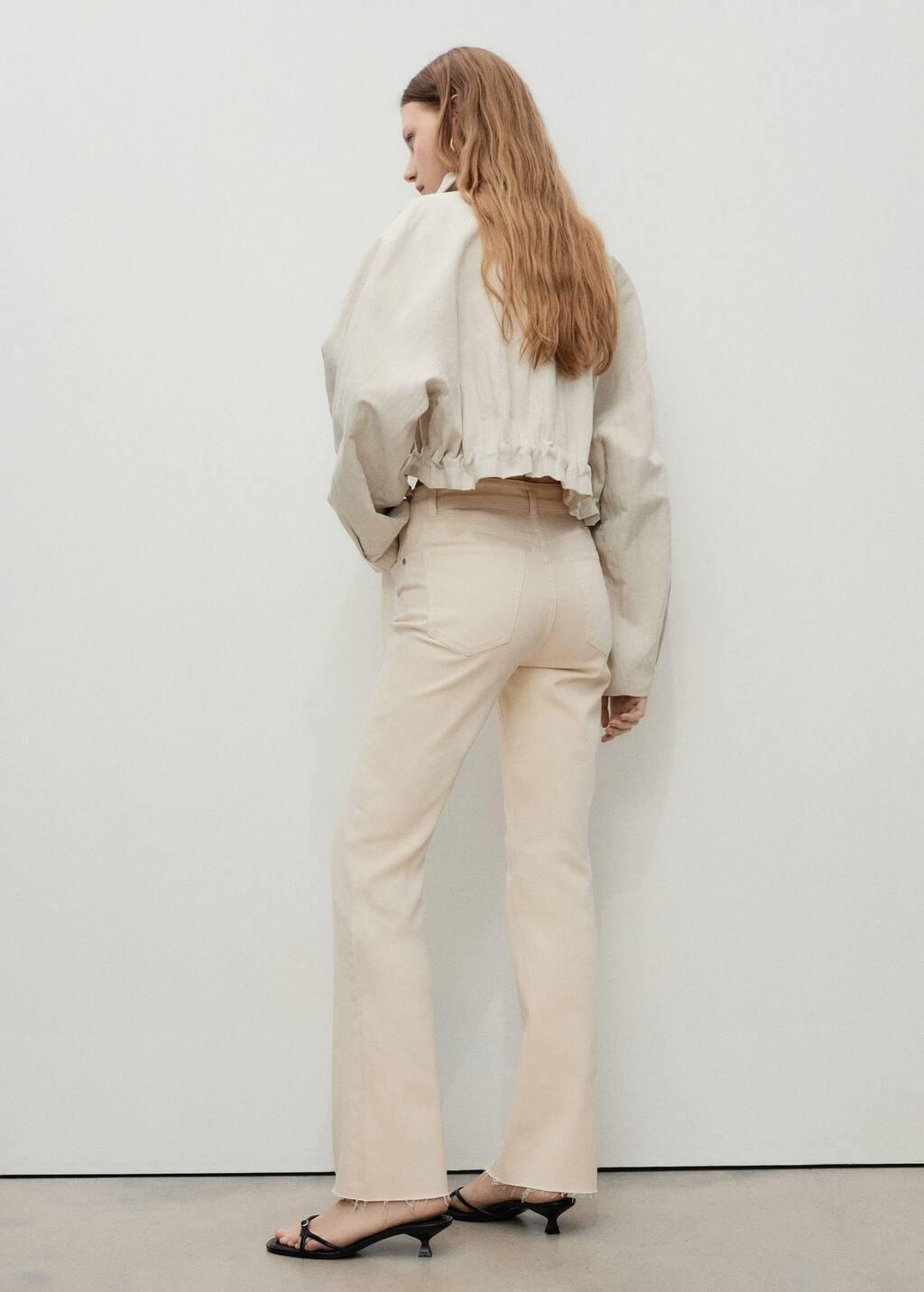 Cream Sienna Flared Cropped Jeans, , large image number 5