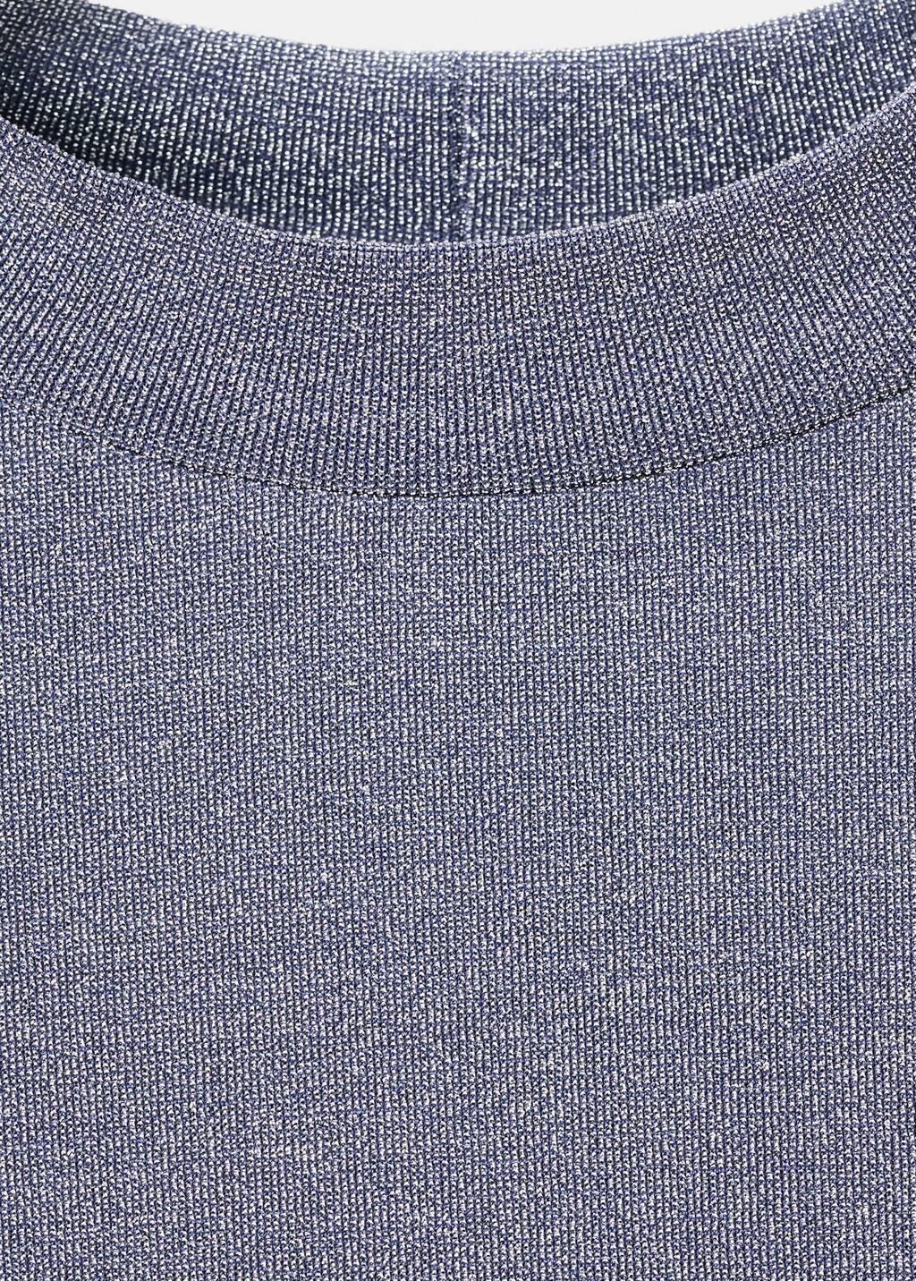 Blue Lurex T-Shirt With Perkins Neck, 0201_52, large image number 9