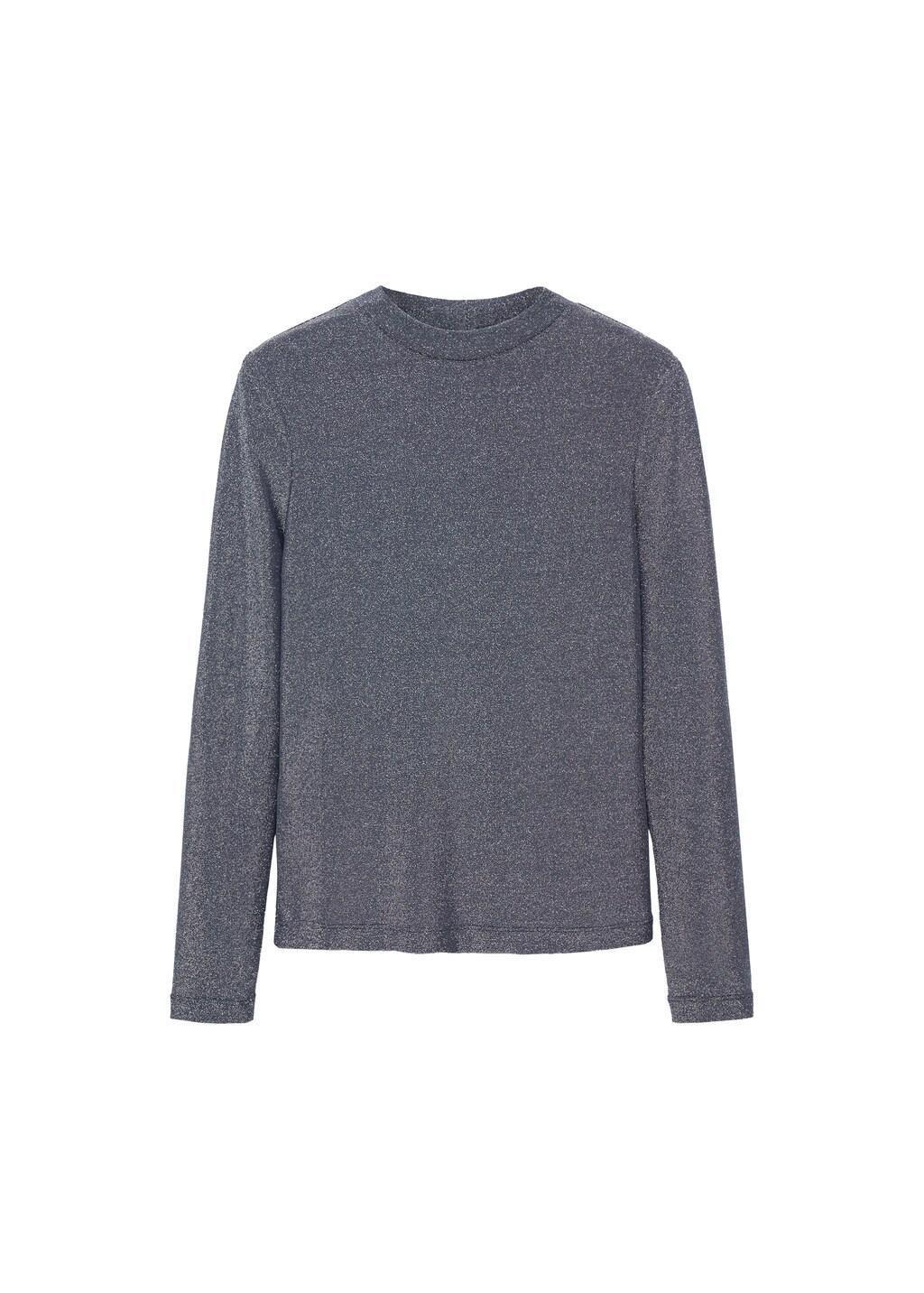 Blue Lurex T-Shirt With Perkins Neck, 0201_52, large image number 12