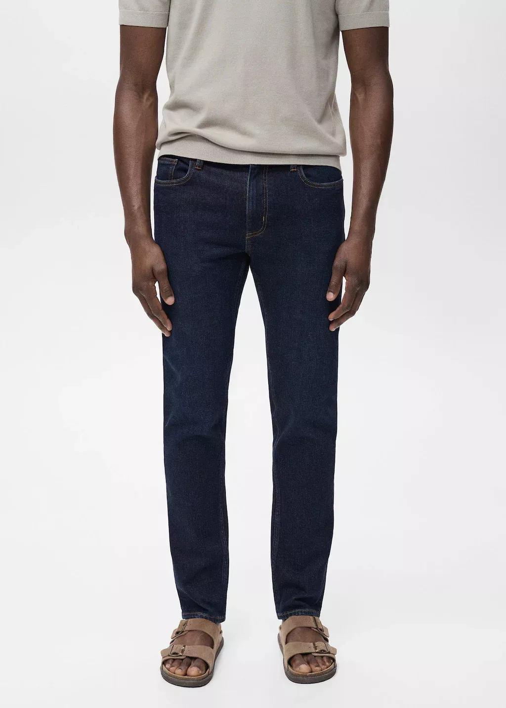 Navy Jan Slim-Fit Jeans With Frayed Effect, , large image number 0