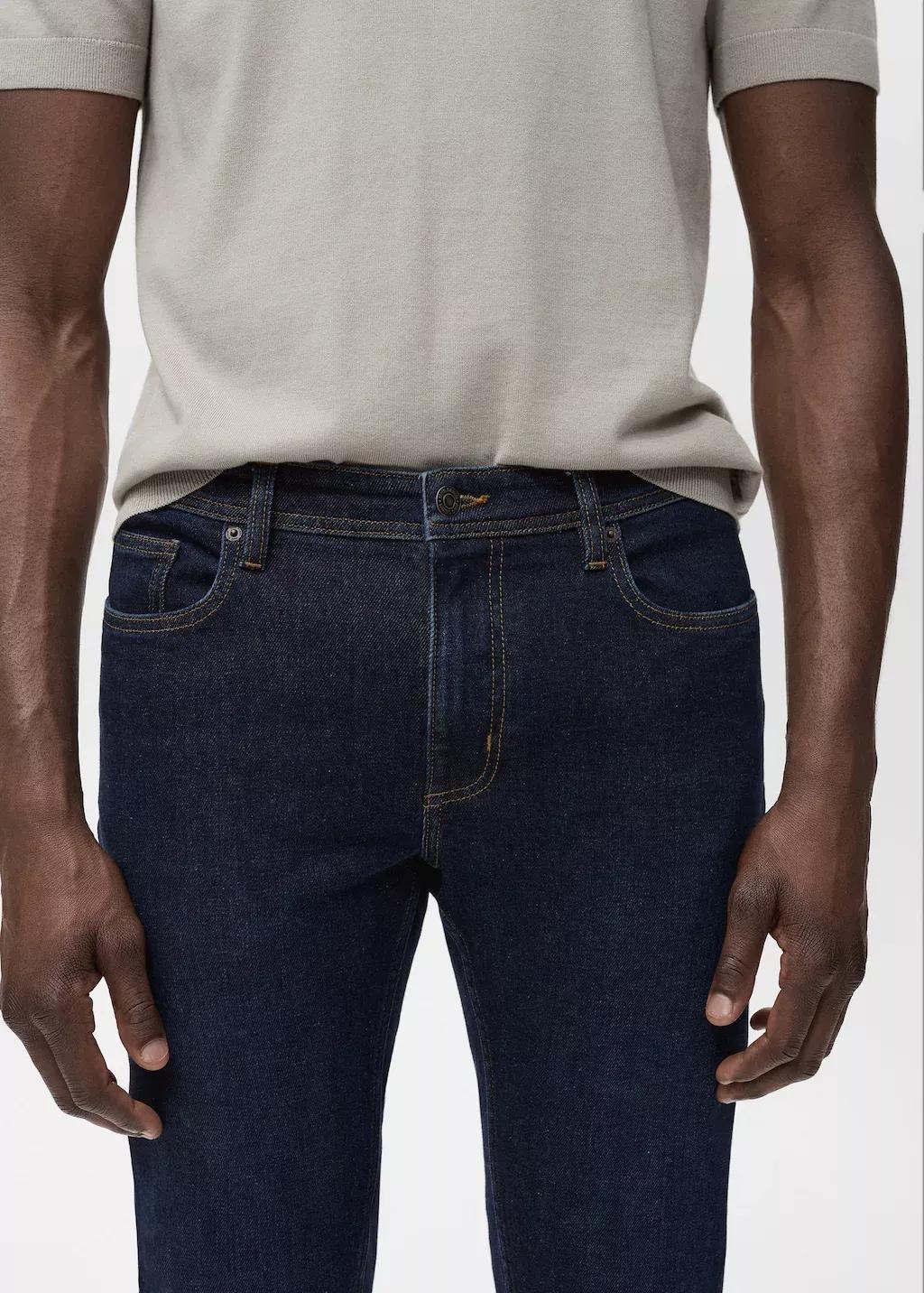 Navy Jan Slim-Fit Jeans With Frayed Effect, , large image number 1