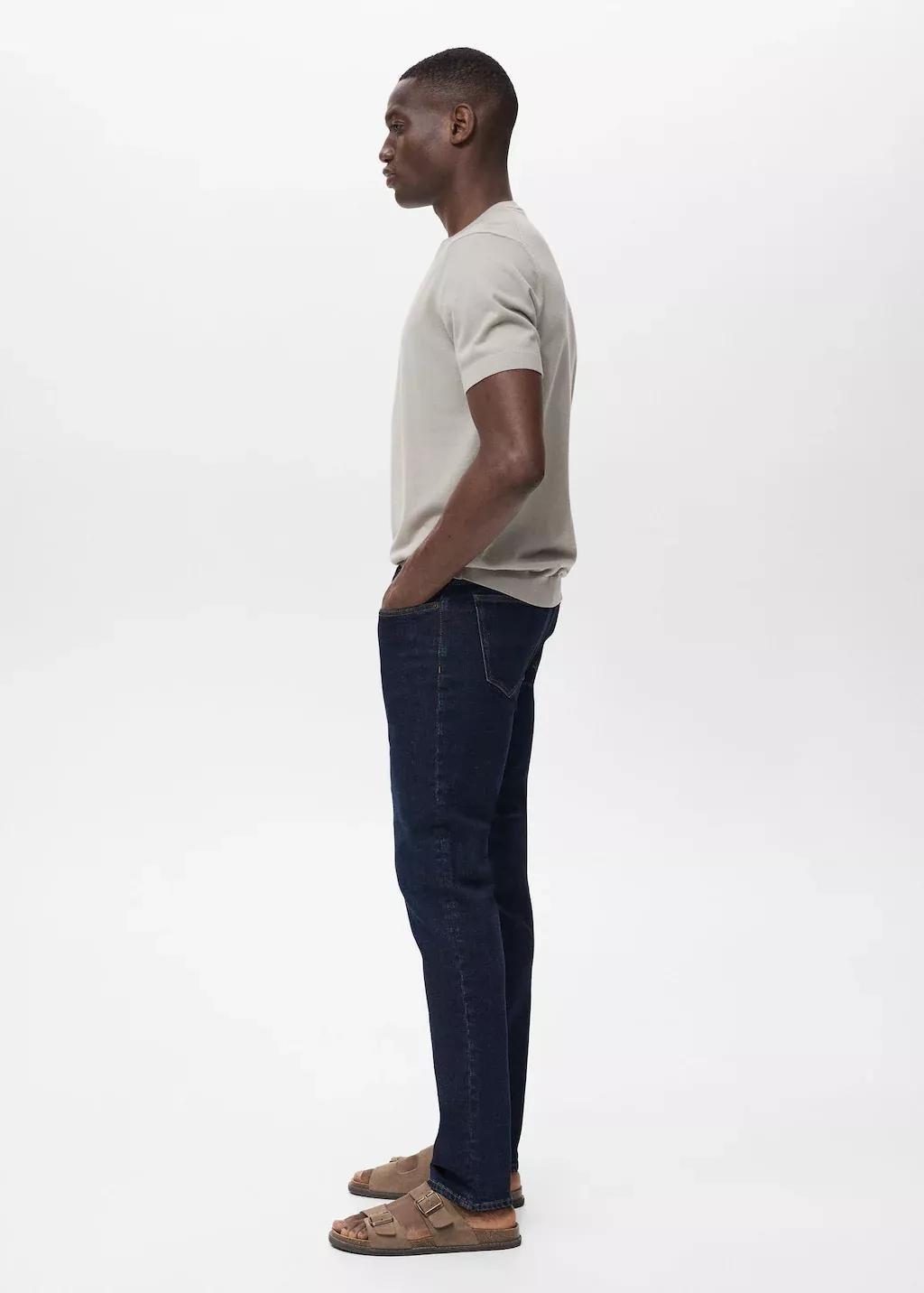 Navy Jan Slim-Fit Jeans With Frayed Effect, , large image number 2