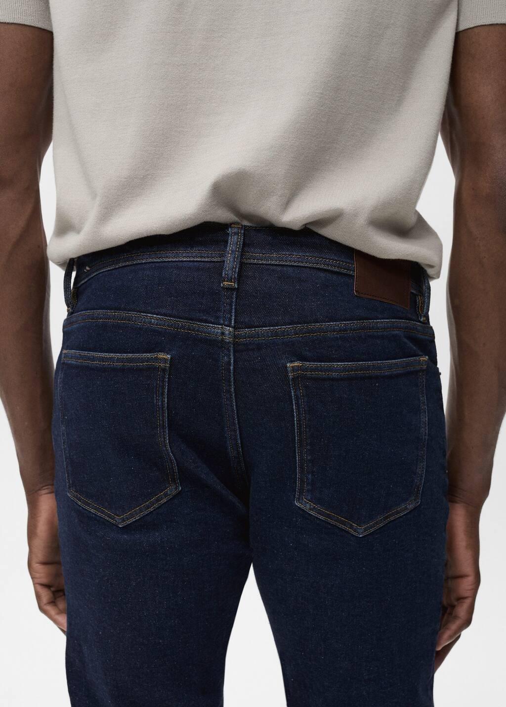 Navy Jan Slim-Fit Jeans With Frayed Effect, , large image number 4