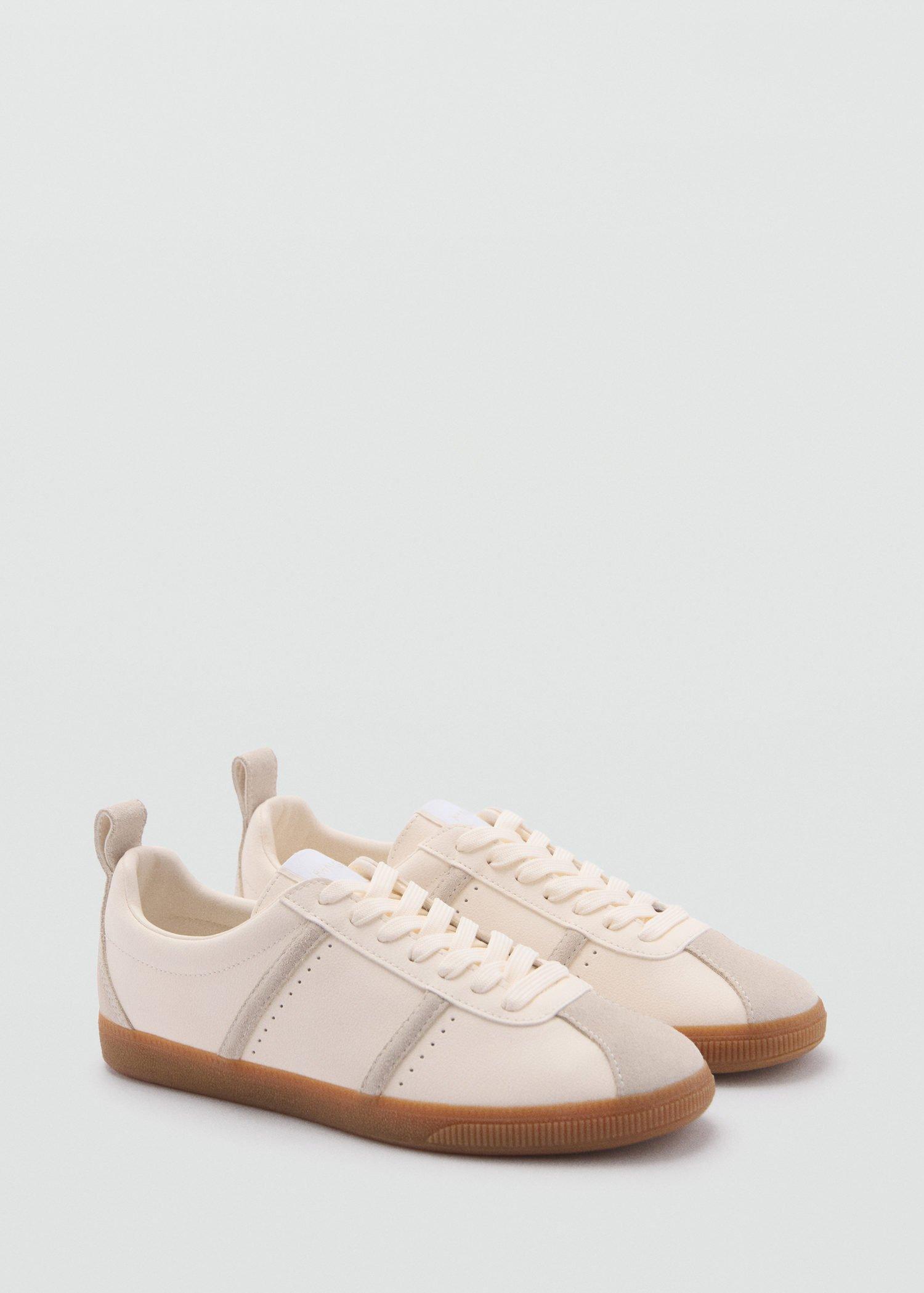 White Contrast Panel Sneakers, , large image number 0