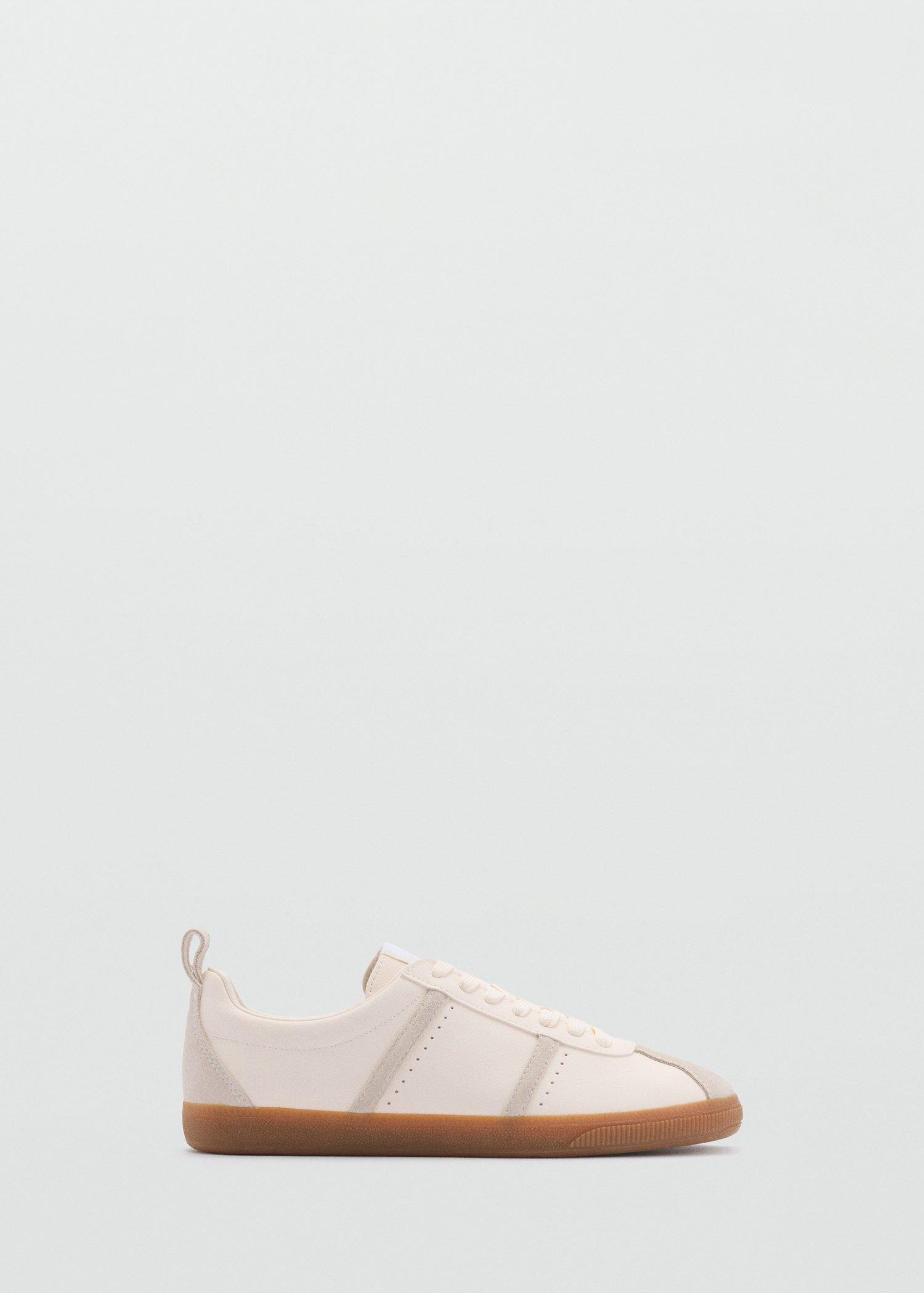 White Contrast Panel Sneakers, , large image number 2