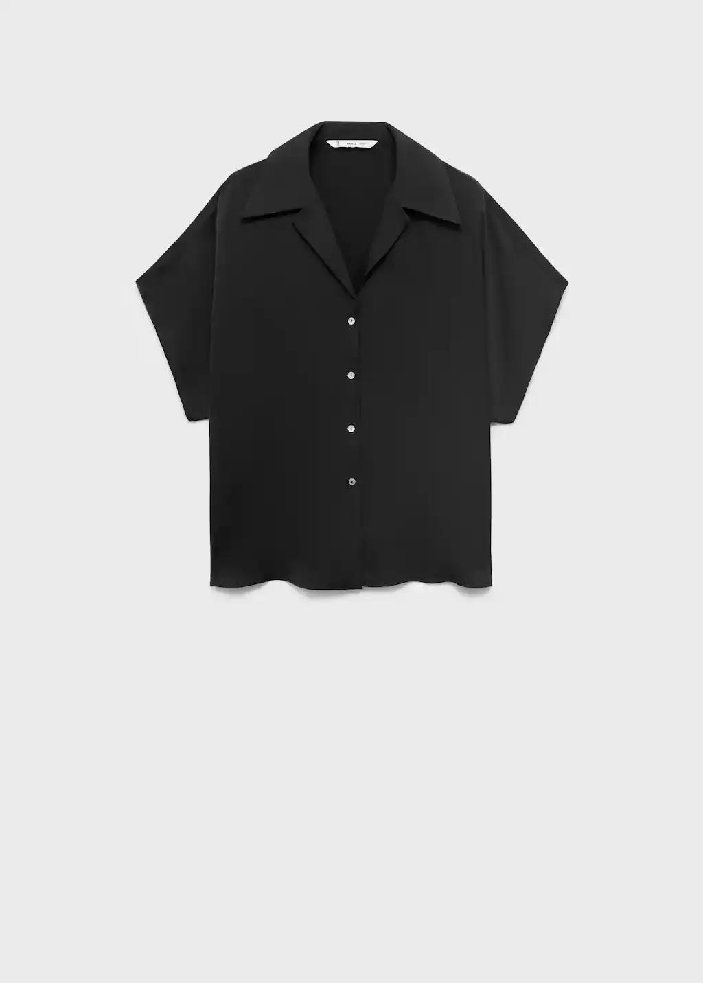 BLACK Short-sleeved satin shirt, , large image number 3