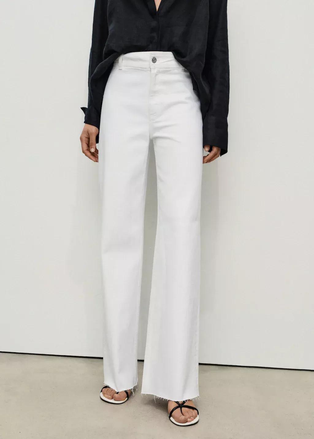 White Catherin Culotte High-Rise Jeans, , large image number 0