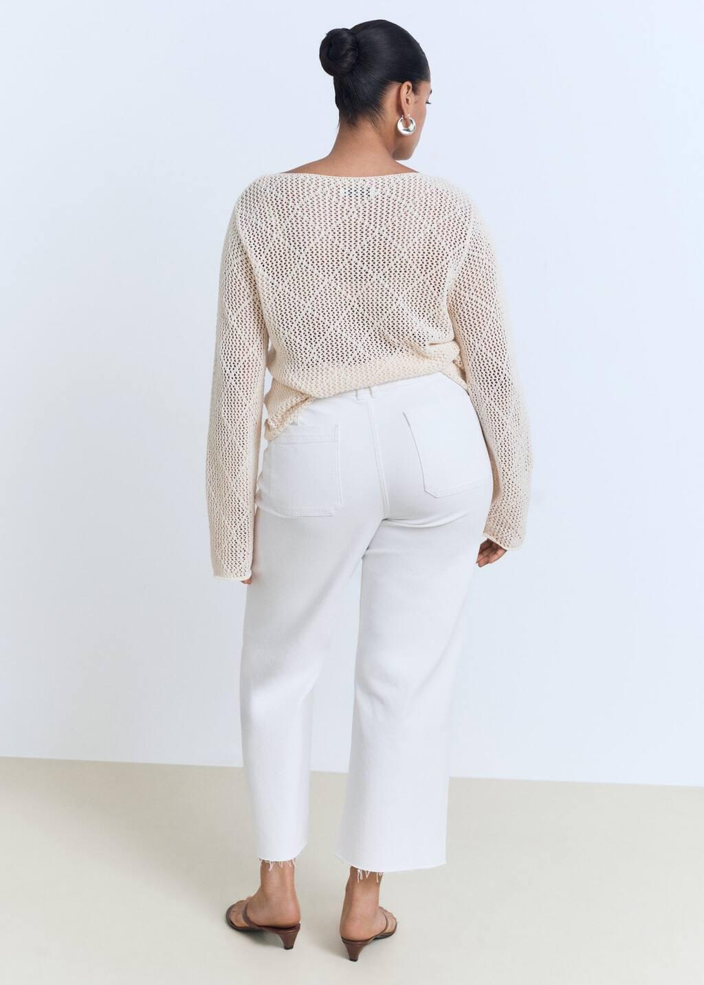 White Catherin Culotte High-Rise Jeans, , large image number 5