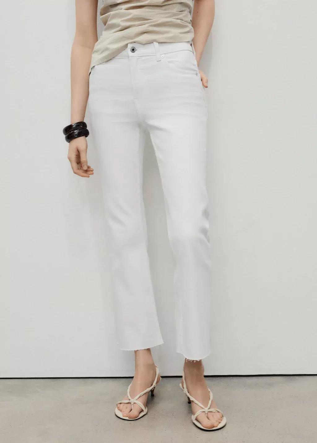 White Sienna Flared Cropped Jeans, , large image number 0