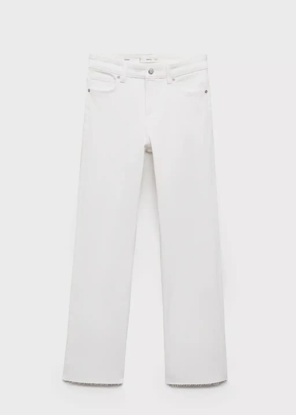 White Sienna Flared Cropped Jeans, White, large image number 3