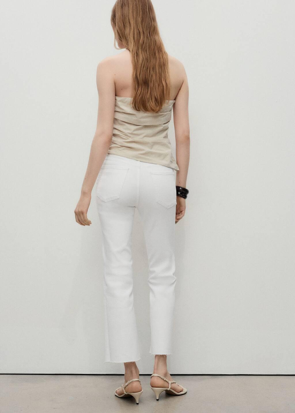 White Sienna Flared Cropped Jeans, , large image number 5