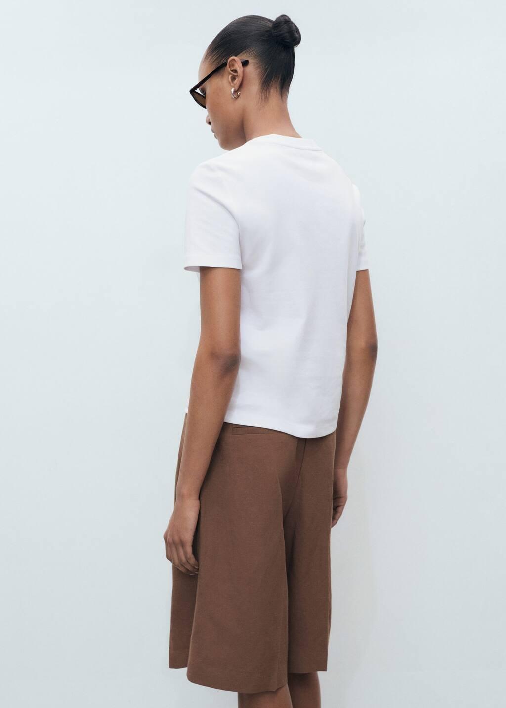 WHITE Cotton short-sleeved t-shirt, , large image number 5