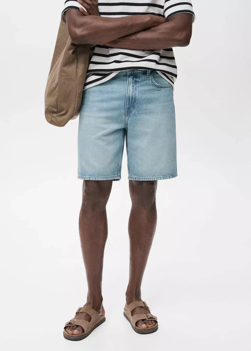 Blue Regular-Fit Denim Shorts, , large image number 0