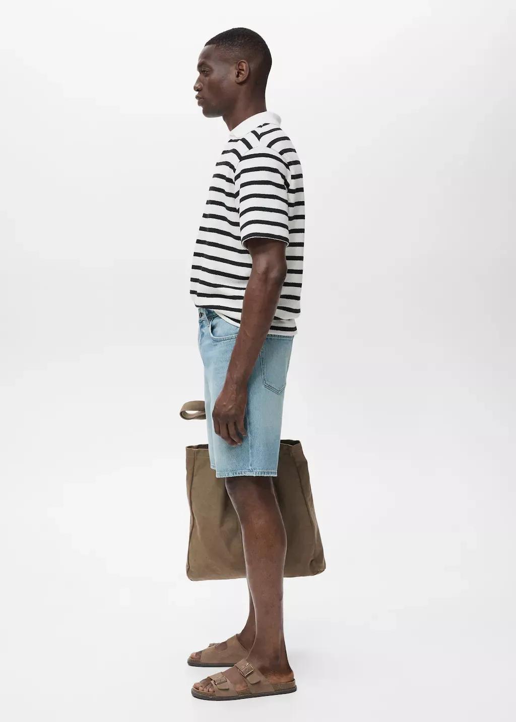 Blue Regular-Fit Denim Shorts, , large image number 2