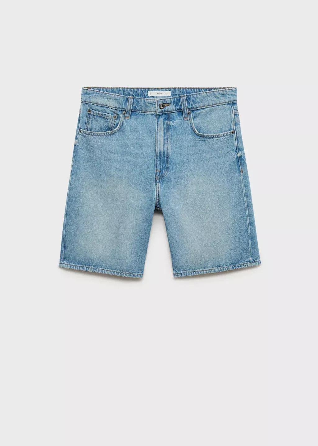Blue Regular-Fit Denim Shorts, , large image number 3