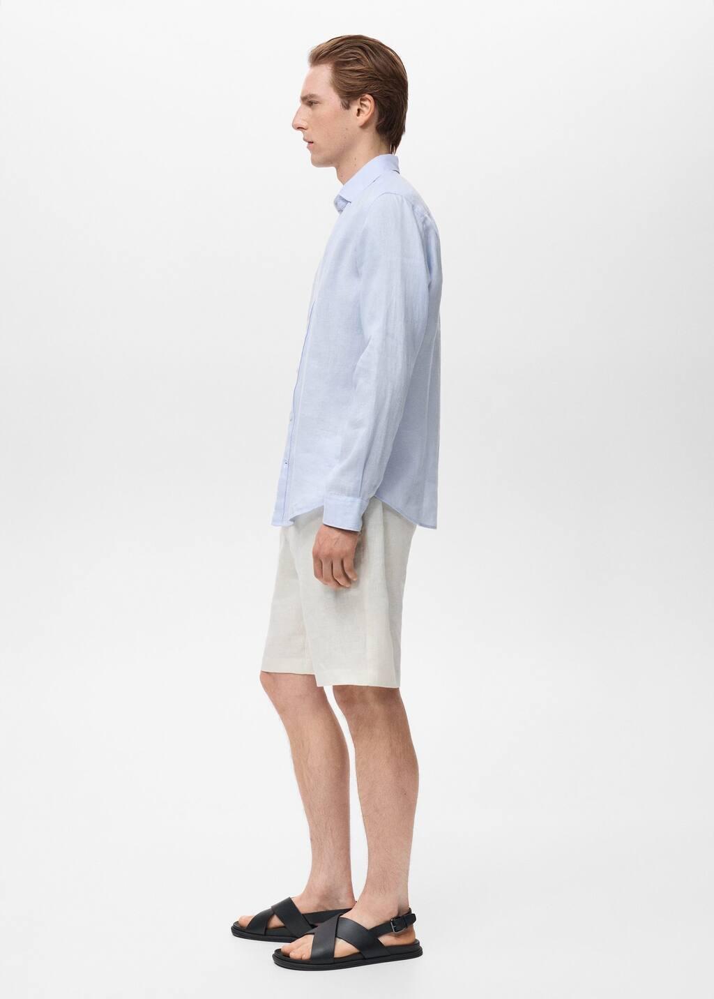 LT-PASTEL BLUE Linen 100% shirt, , large image number 2