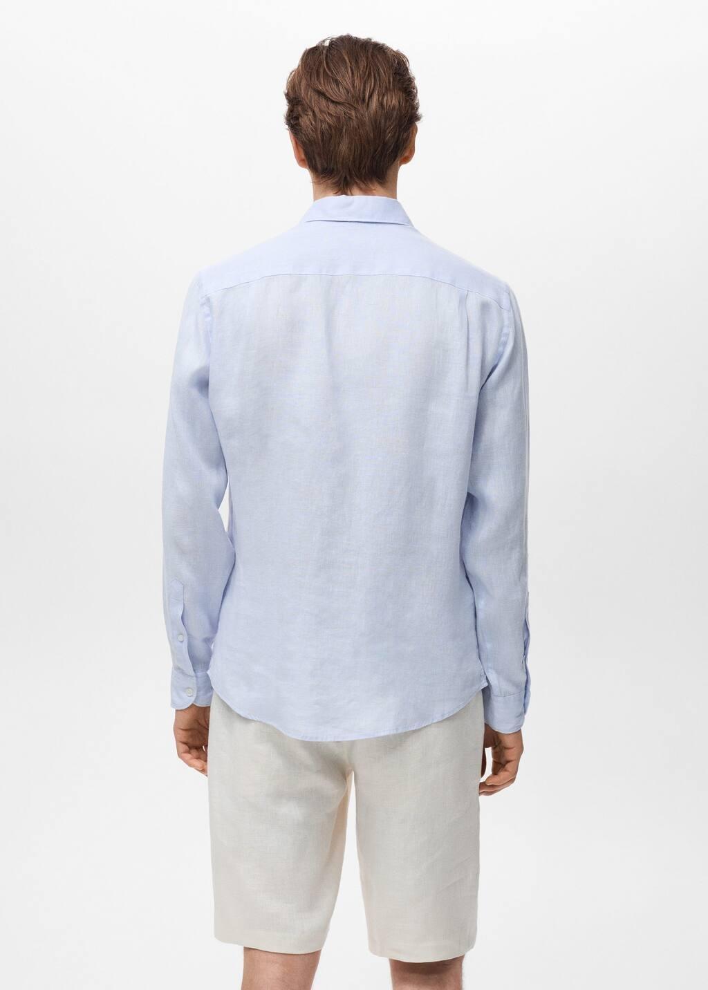 LT-PASTEL BLUE Linen 100% shirt, , large image number 5