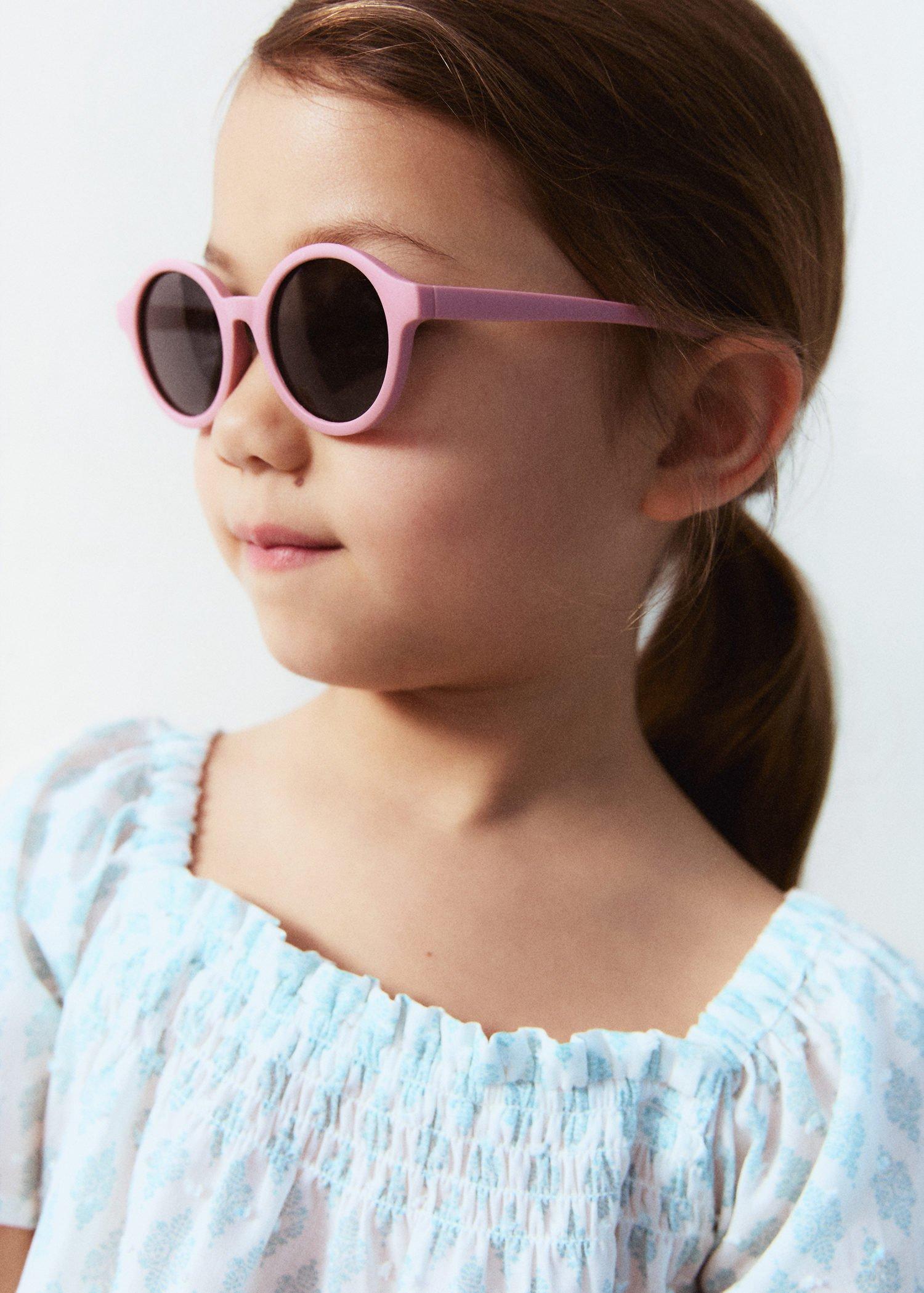 Pink Round-Framed Sunglasses, Kids Girls, , medium