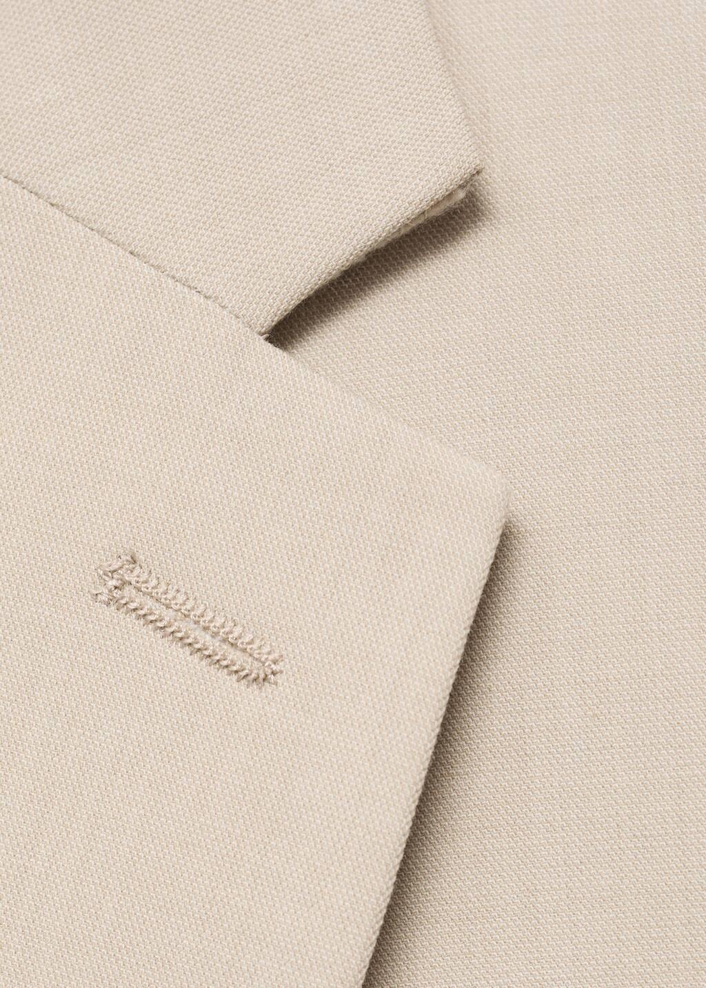 Beige Super Slim-Fit Suit Jacket In Stretch Fabric, Light Beige, large image number 3