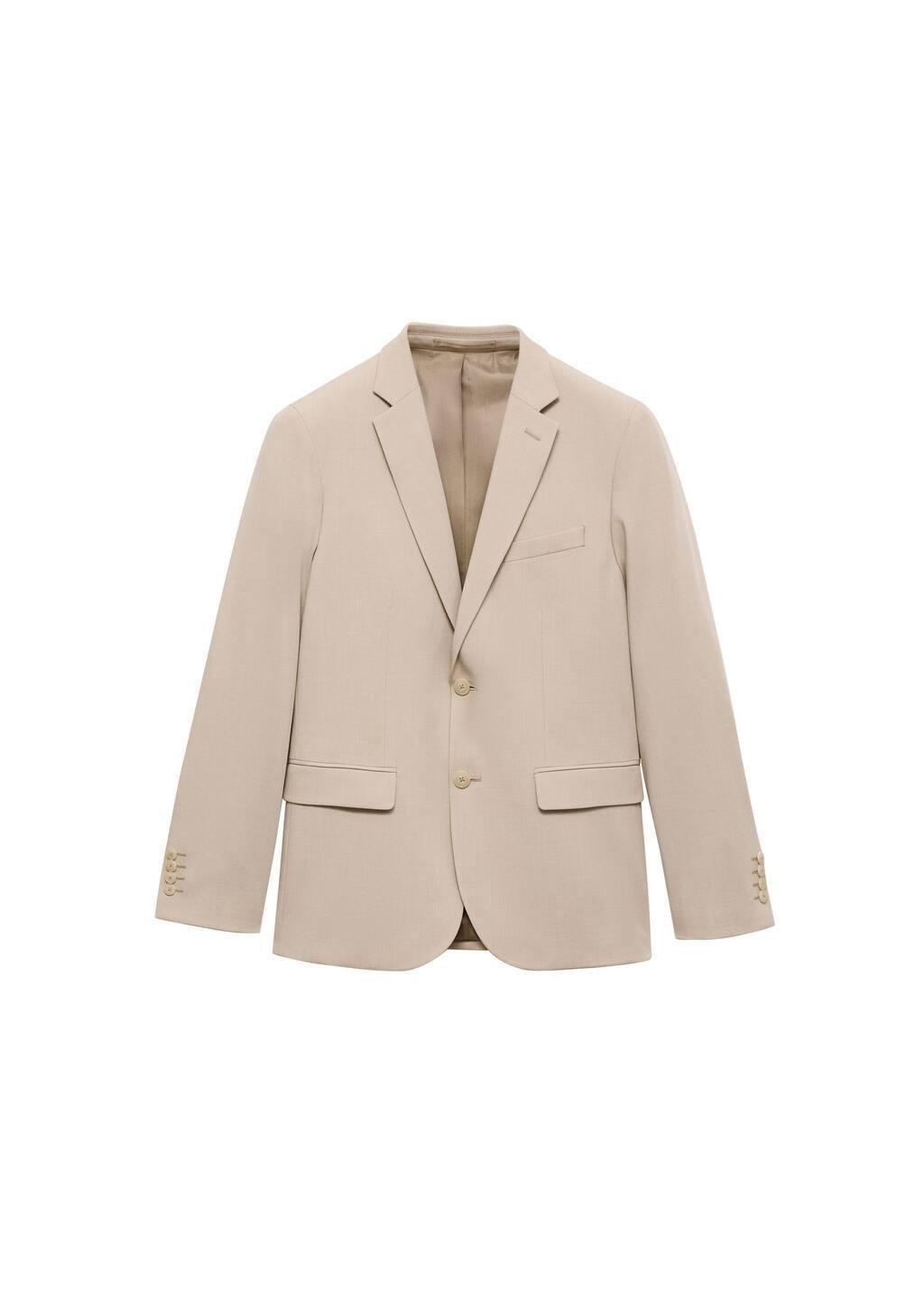 Beige Super Slim-Fit Suit Jacket In Stretch Fabric, Light Beige, large image number 4