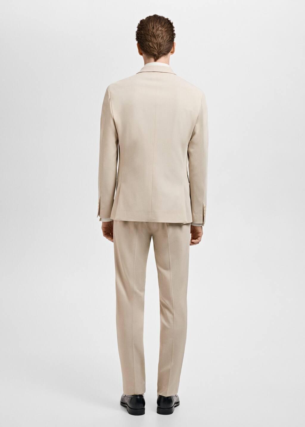 Beige Super Slim-Fit Suit Jacket In Stretch Fabric, Light Beige, large image number 7