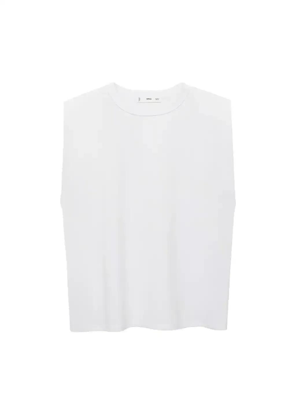WHITE Short-sleeved t-shirt with shoulder pads, , large image number 3