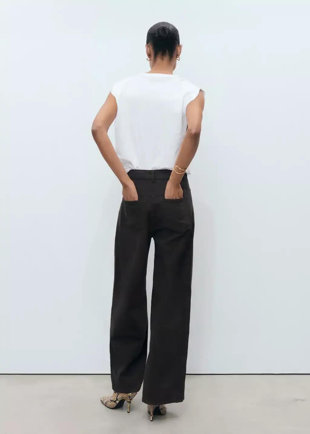 White Short-Sleeved T-Shirt With Shoulder Pads, 0201_01, large image number 5