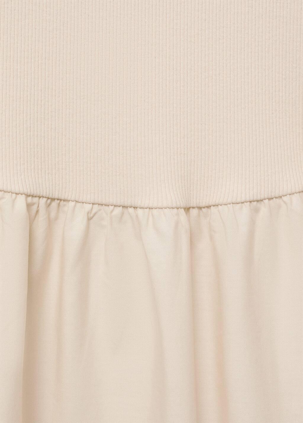 LIGHT BEIGE Flared dress in combined fabric, , large image number 4
