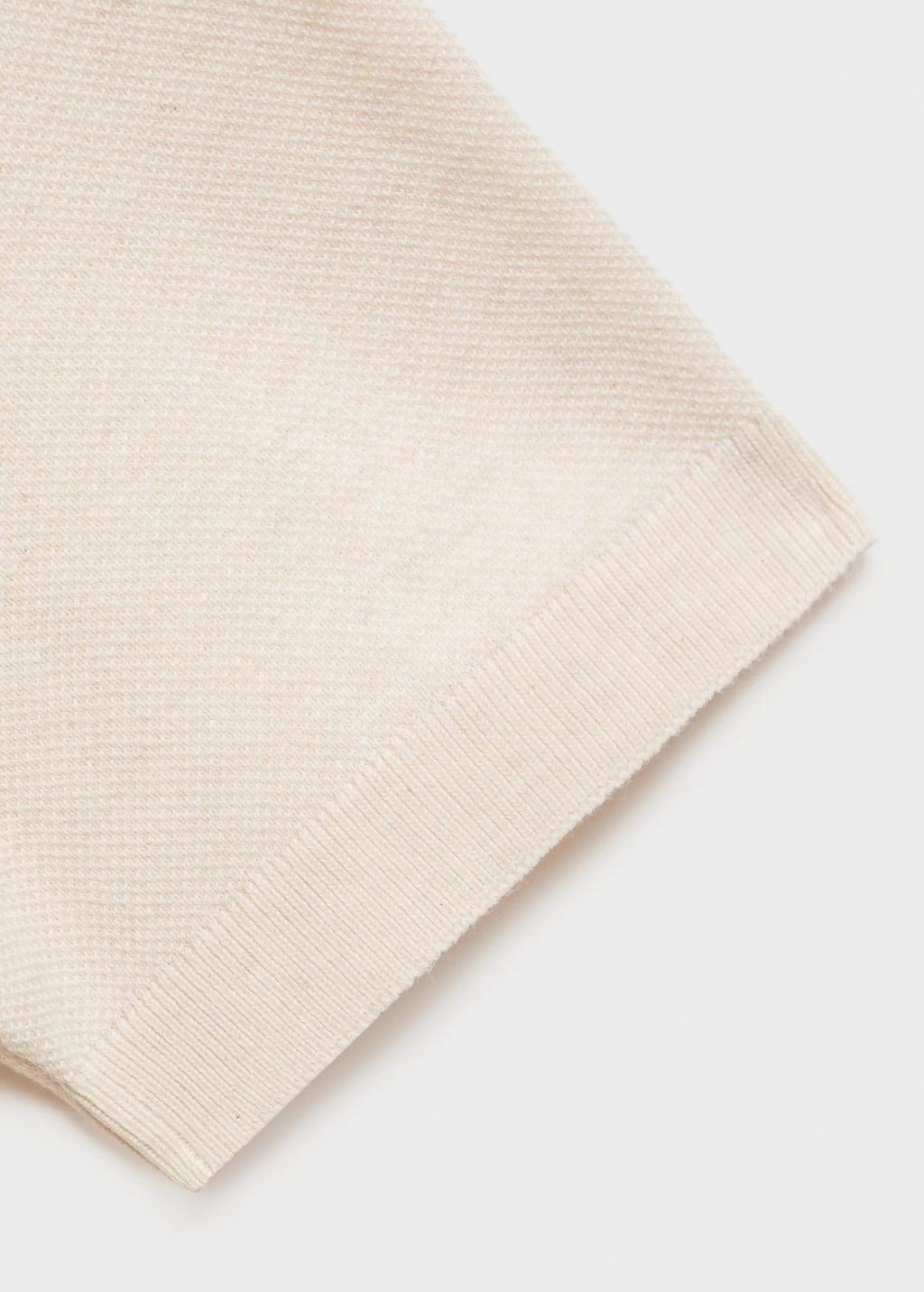 Cream Fine-Knit Cotton Polo Shirt, , large image number 4