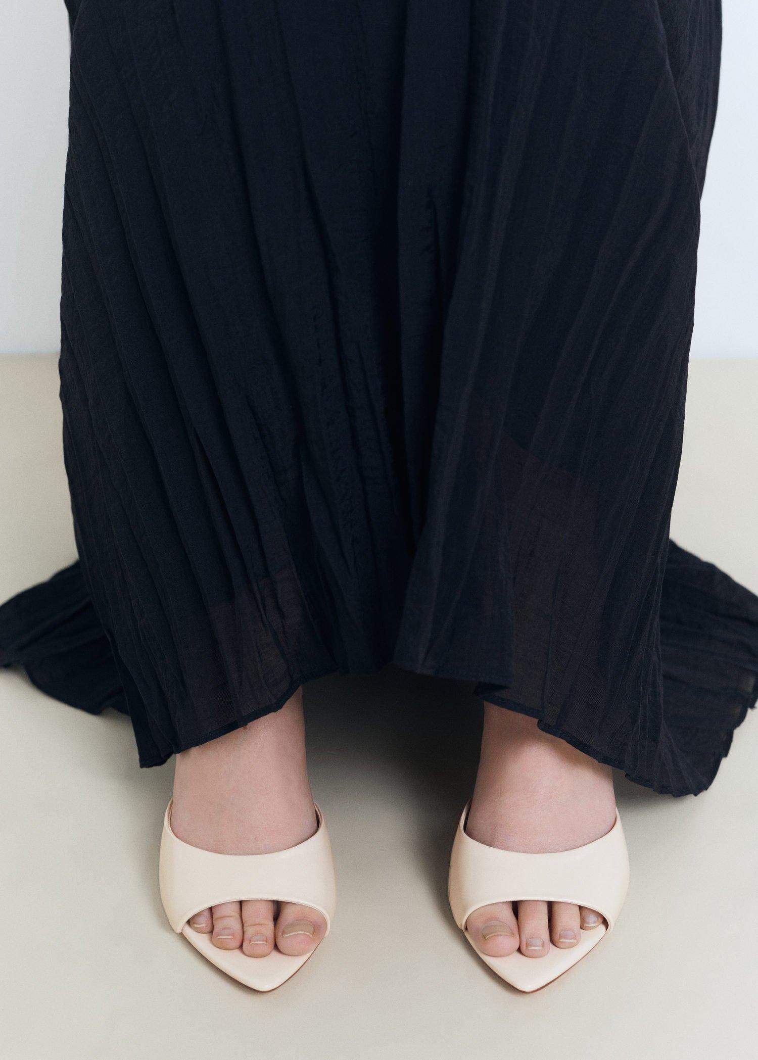 White Pointed Heel Sandals, , large image number 0