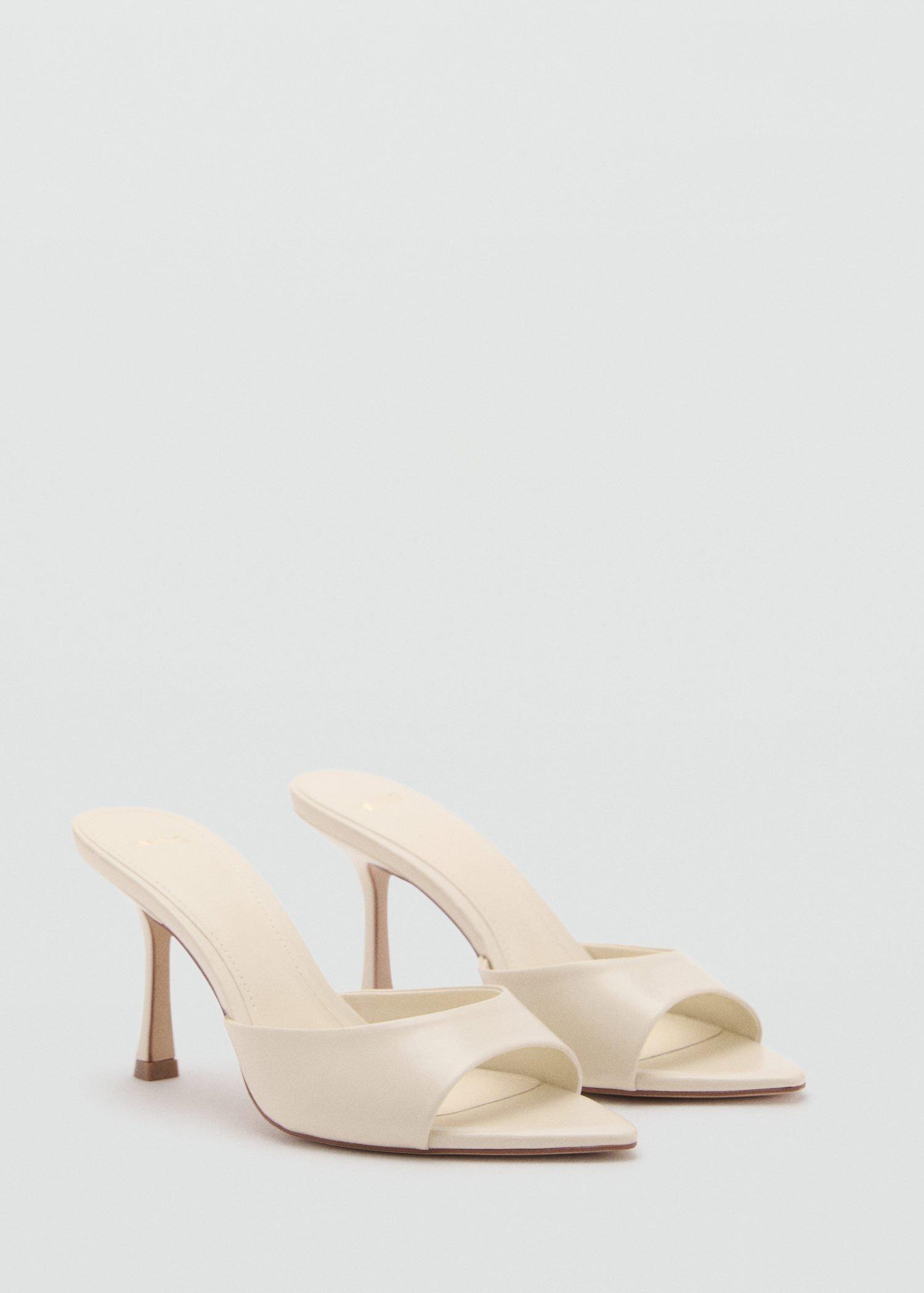 White Pointed Heel Sandals, , large image number 4