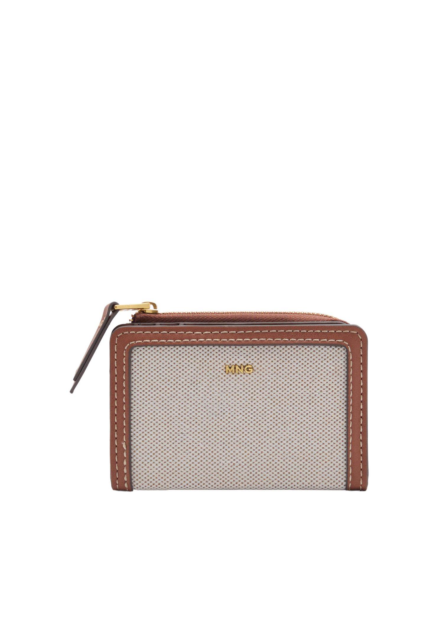 Brown Canvas Wallet With Contrasting Flap, Medium Brown, medium