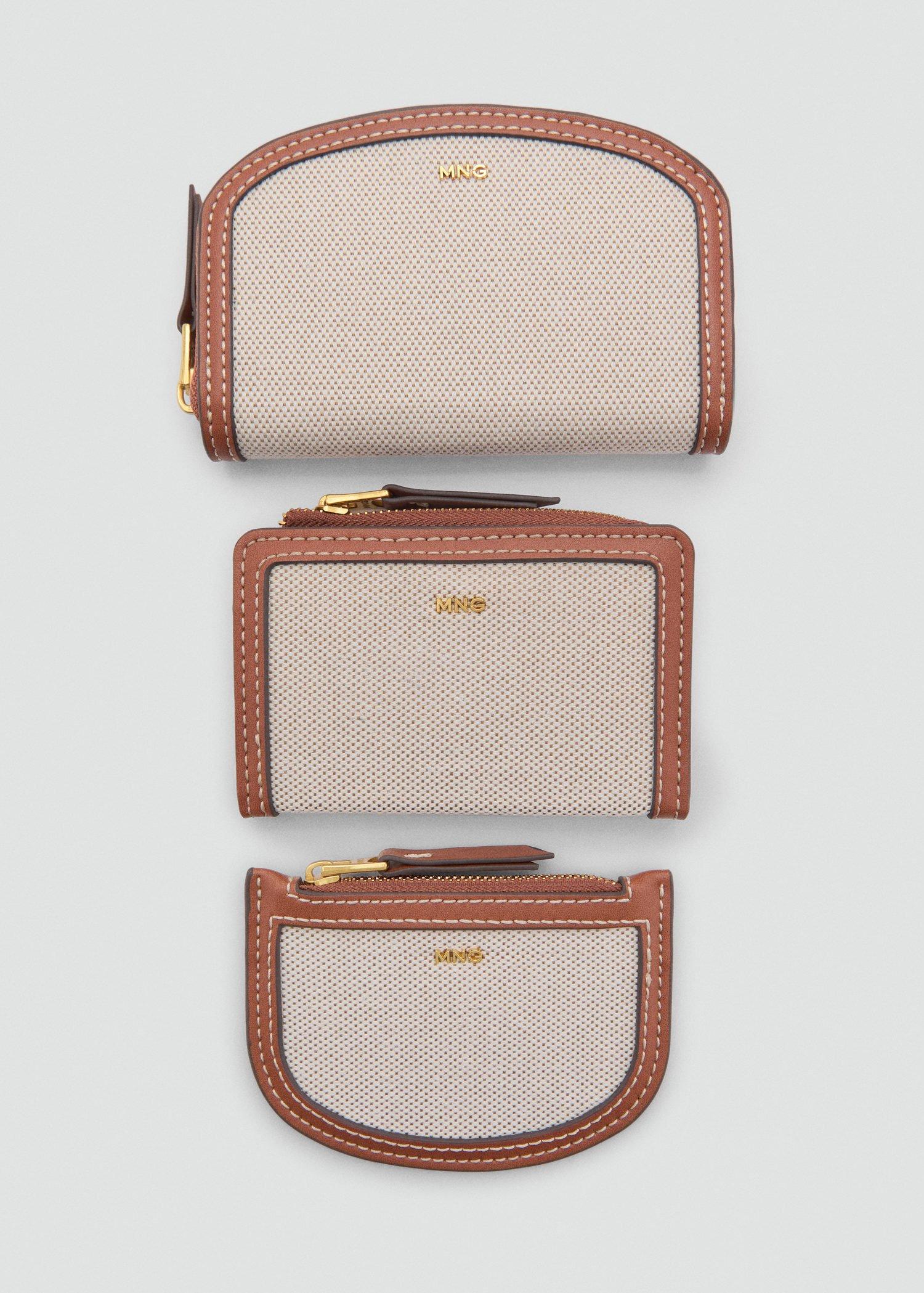 Brown Canvas Wallet With Contrasting Flap, 0201_CU, large image number 3