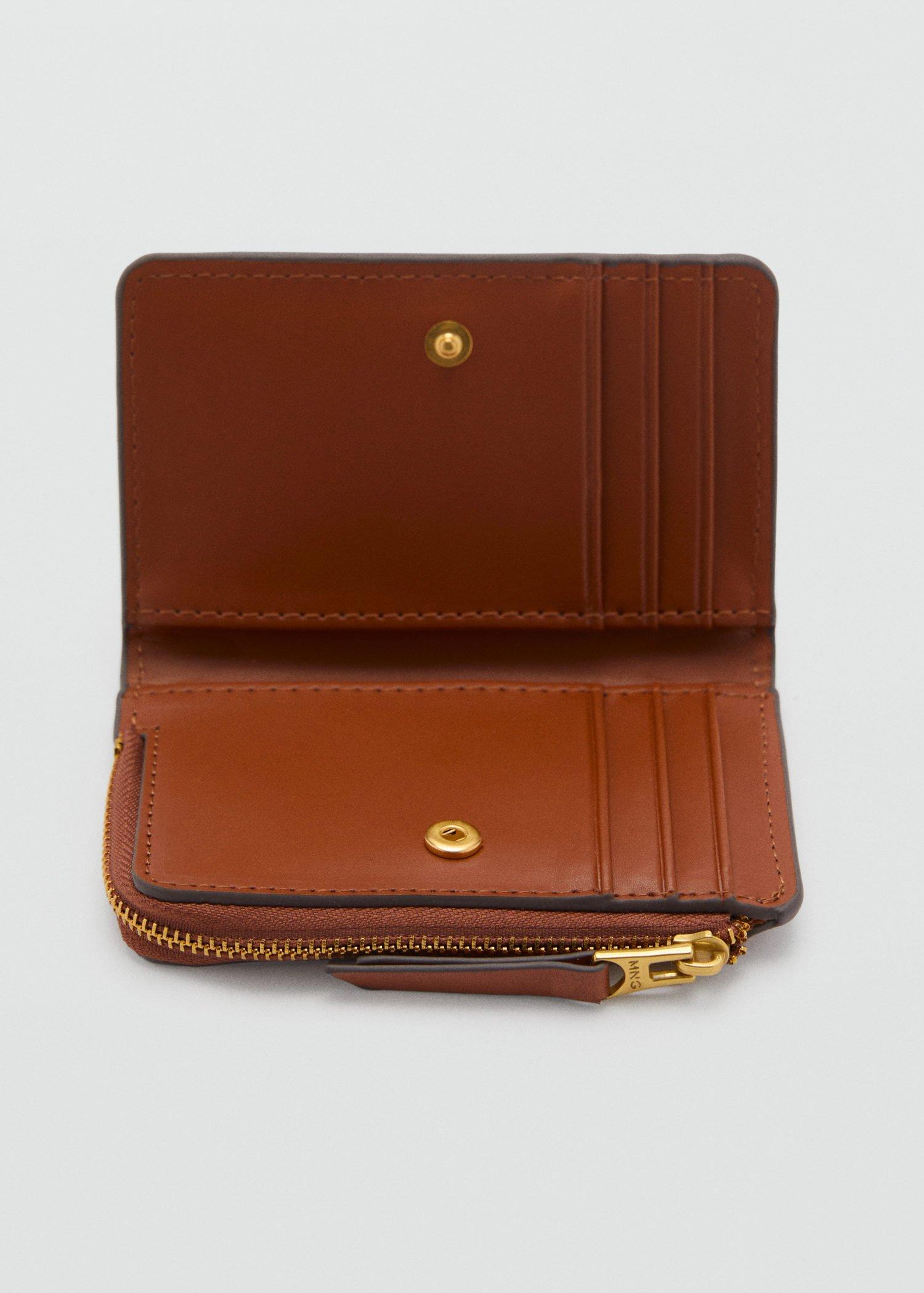 Brown Small Leather-Effect Wallet, Medium Brown, large image number 1