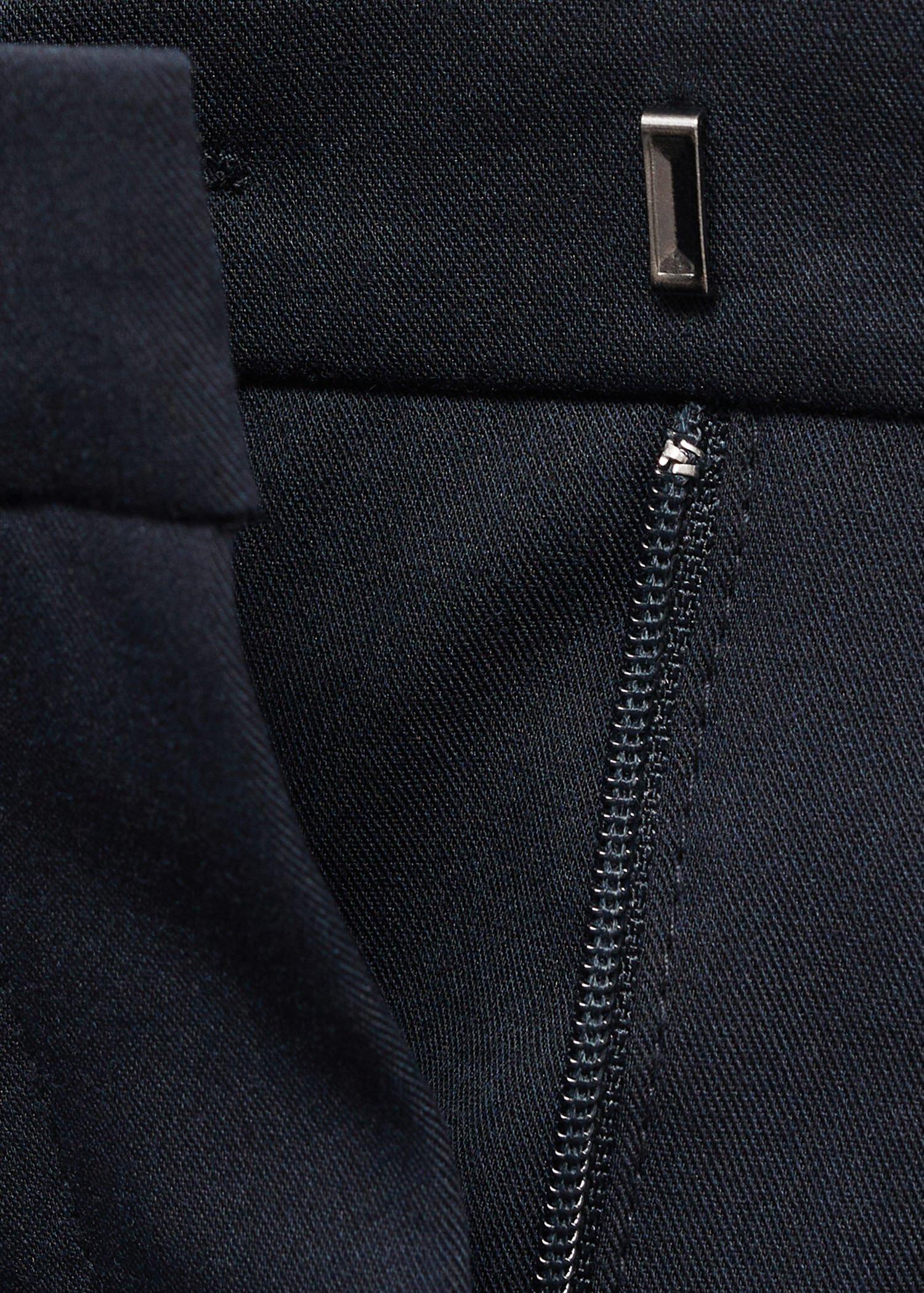 Navy Straight Suit Trousers, Navy, large image number 6