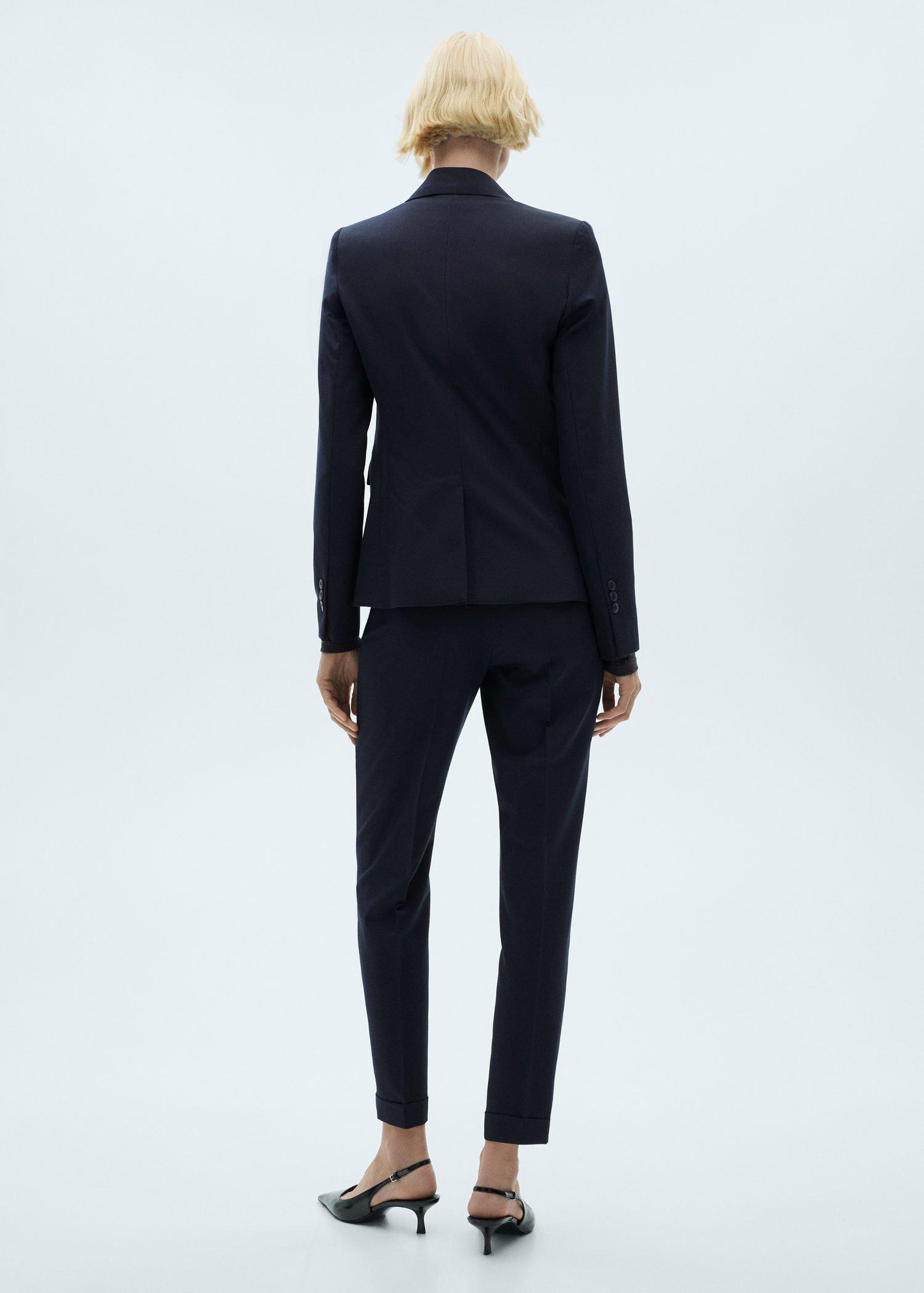 Navy Straight Suit Trousers, Navy, large image number 8