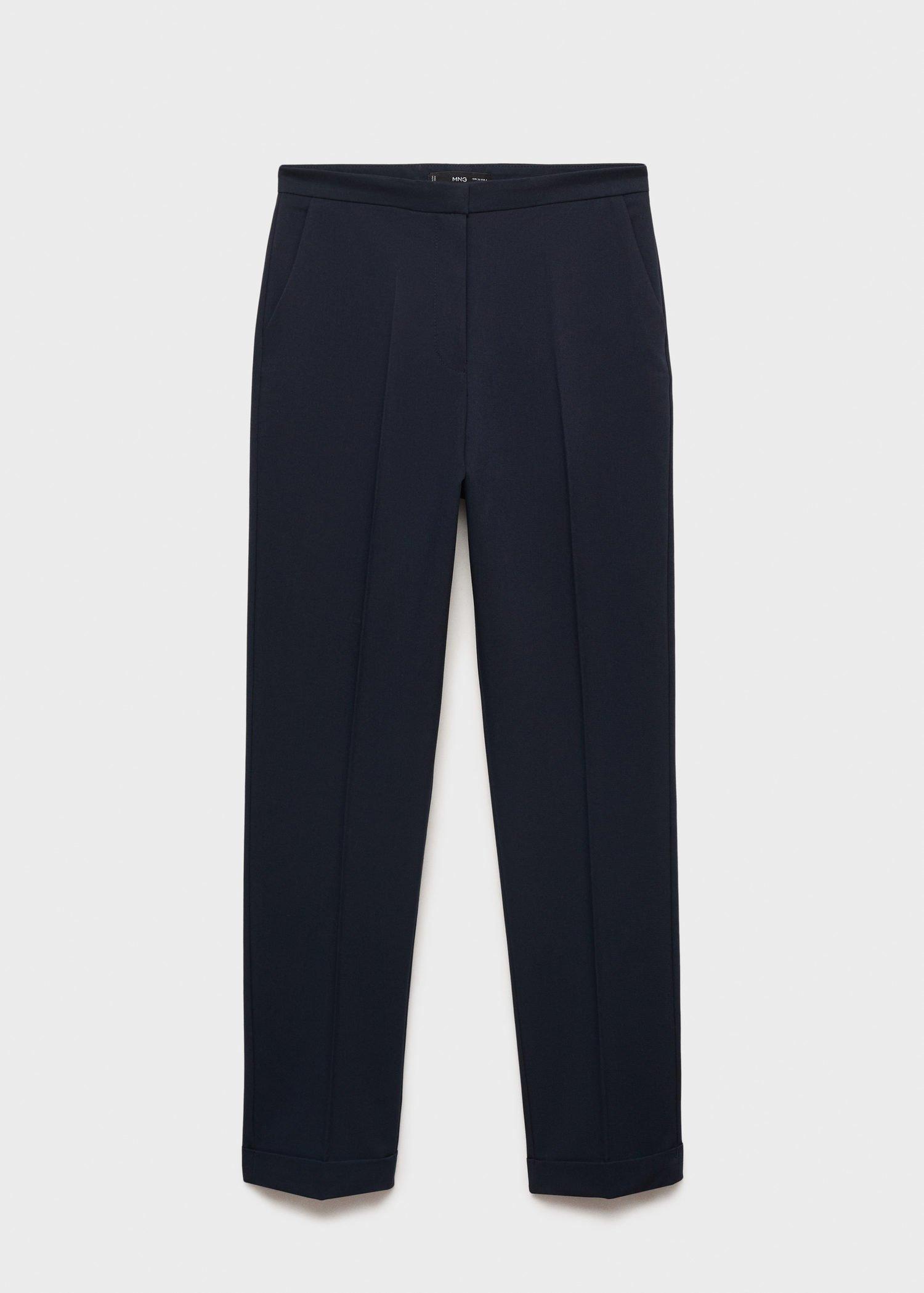 Navy Straight Suit Trousers, Navy, large image number 9