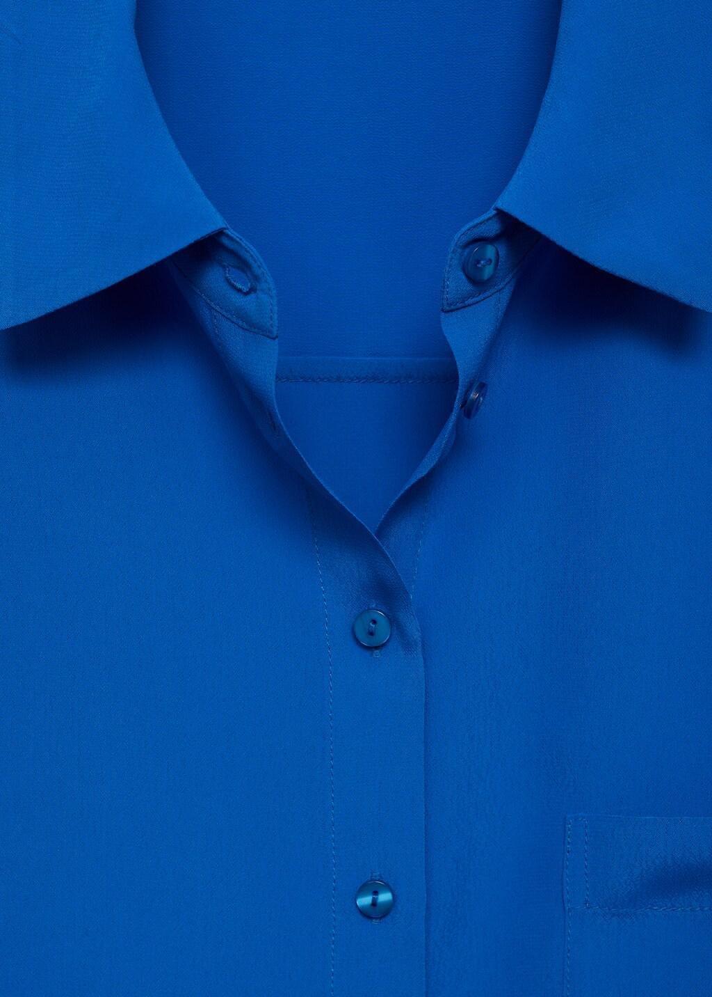 Blue Short Sleeve Fluid Shirt, , large image number 3
