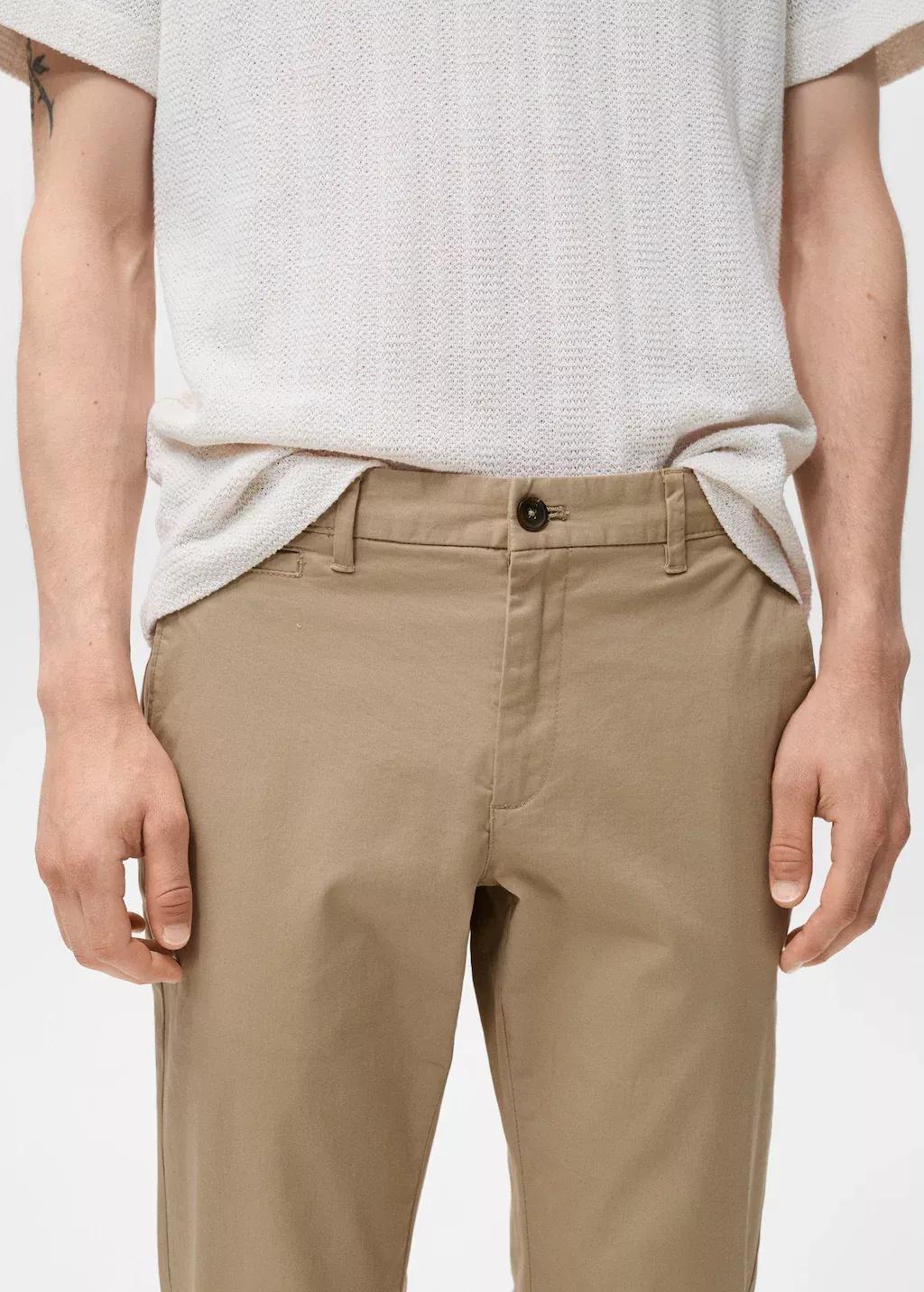 LIGHT BEIGE Prato cropped tapered chino trousers, , large image number 1